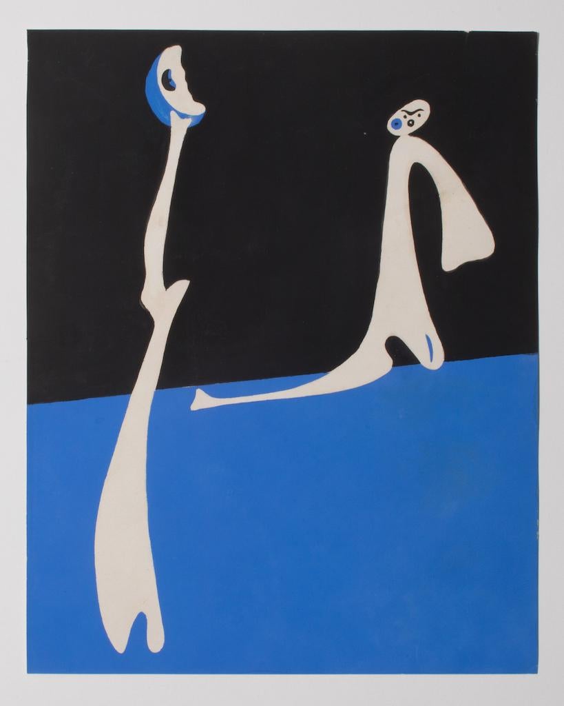 Abstract Composition is a wonderful offset and lithograph print realized for Cahiers d'Art No. 1-4 1934, by the great spanish artist Joan Miró.

This high-quality print shows Miró's typical and recognizable style in blue, black, and white. Not