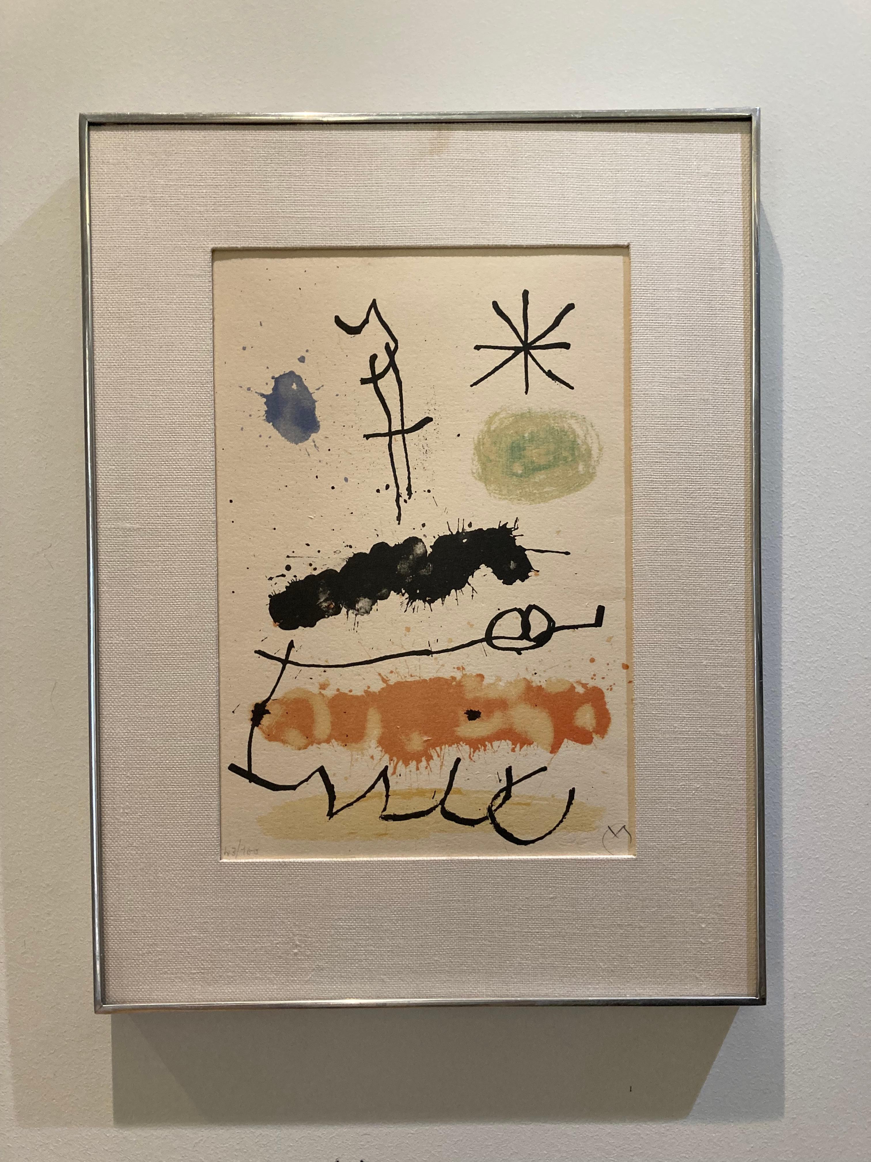 'Abstract Landscape with Star, ' by Joan Miro,  Four-color Lithograph. - Print by Joan Miró