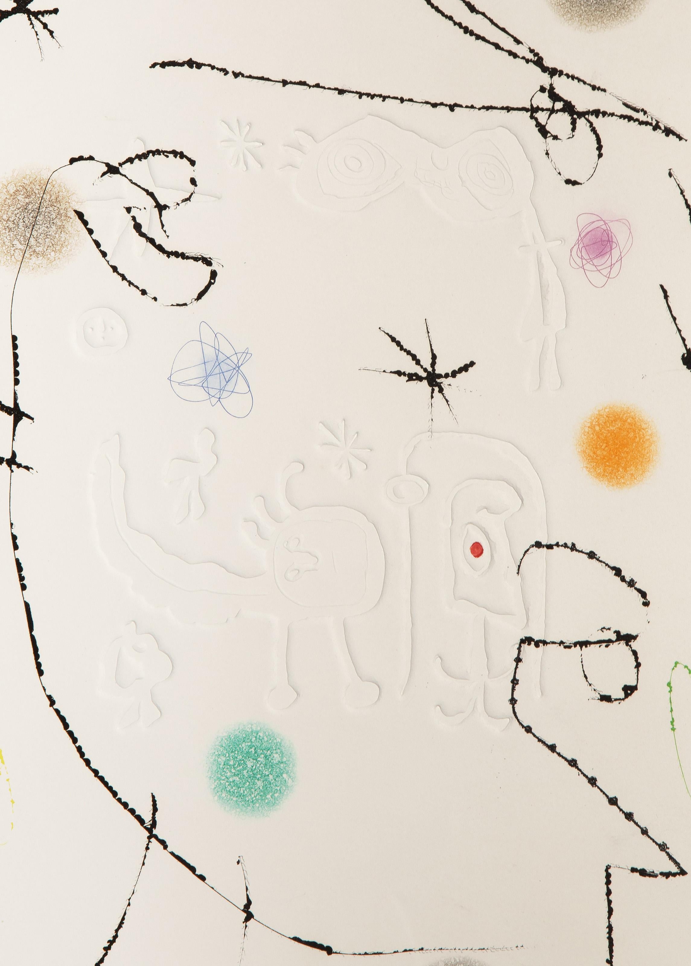 Adonides D881, Abstract Etching with Aquatint and Embossing by Joan Miro - Modern Print by Joan Miró