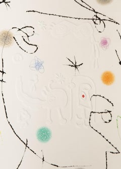 Adonides D881, Abstract Etching with Aquatint and Embossing by Joan Miro