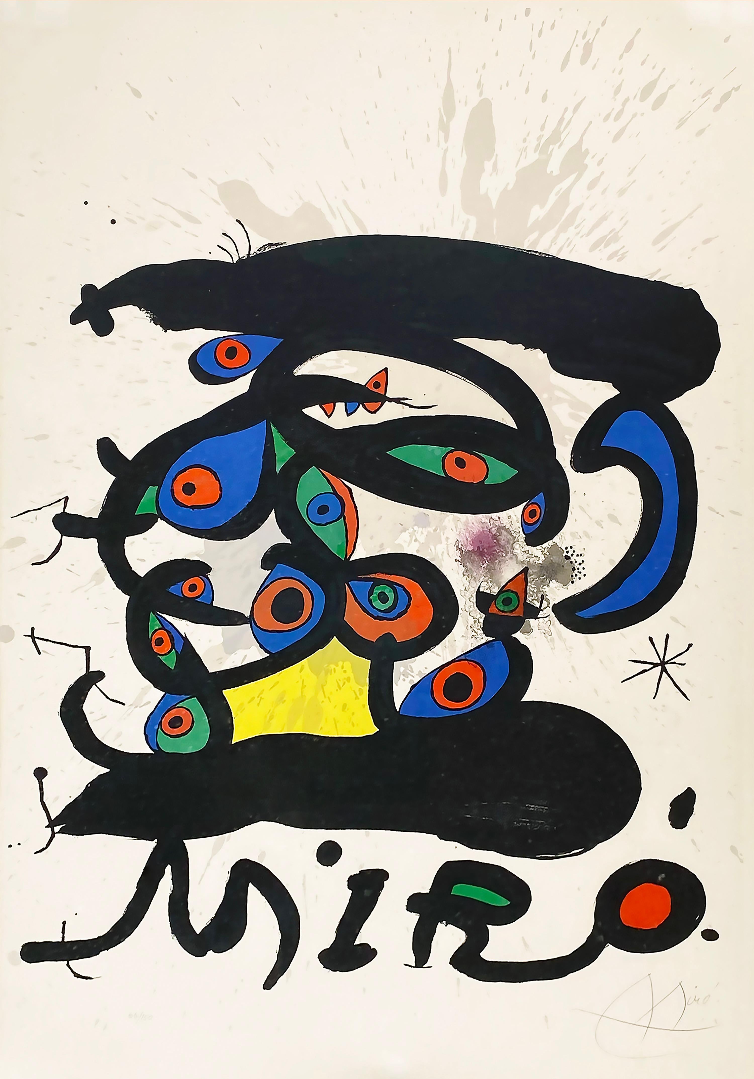 Abstract Print Joan Miró - Affiche pour l'Exhibition Peintres sur Dessins Papier