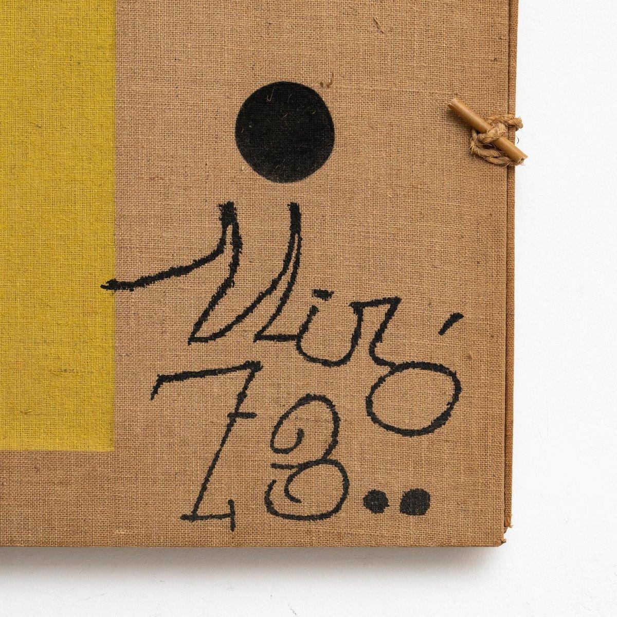 After Joan Miró “Barcelona” 1973 — Rare Limited Edition Lithograph on Burlap For Sale 8