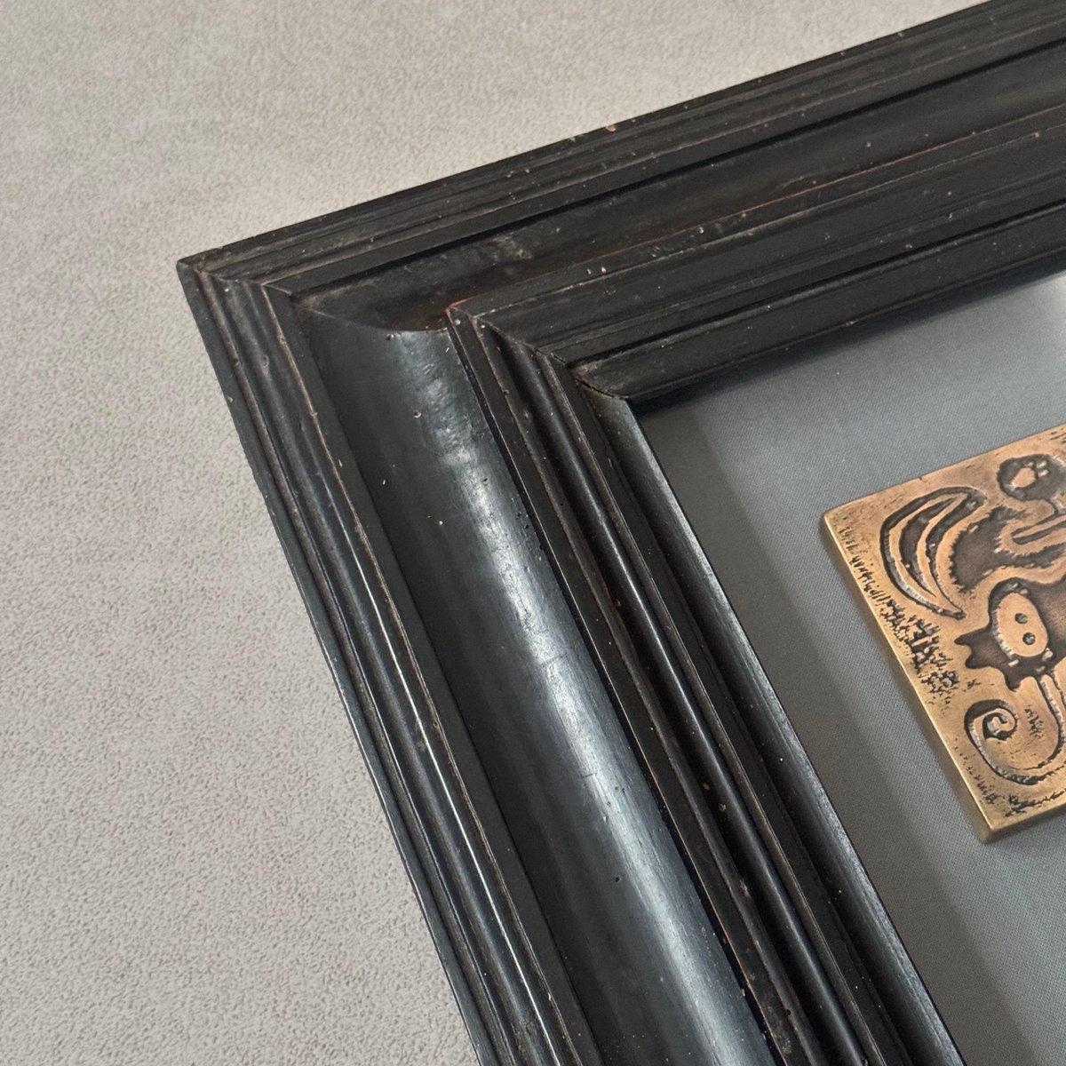 After Joan Miró “Laurels Number One”, Patinated Bronze Relief Framed, circa 1980 For Sale 6