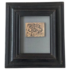 After Joan Miró "Laureles Número Uno", Relieve de bronce patinado Enmarcado, circa 1980