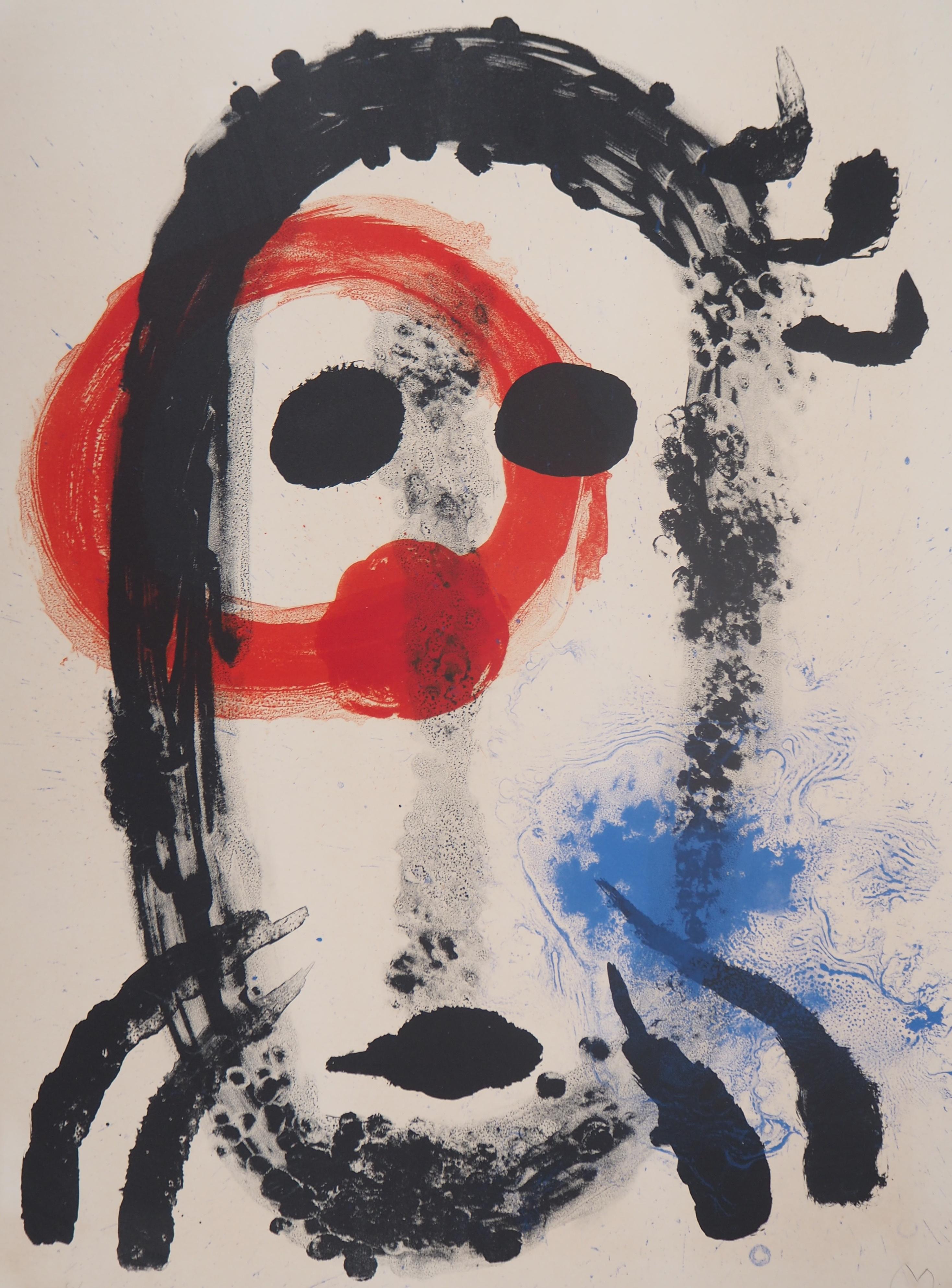 Album 19, Tafel 1 ( Surrealistisches Porträt) – Originallithographie, handsigniert – Print von Joan Miró