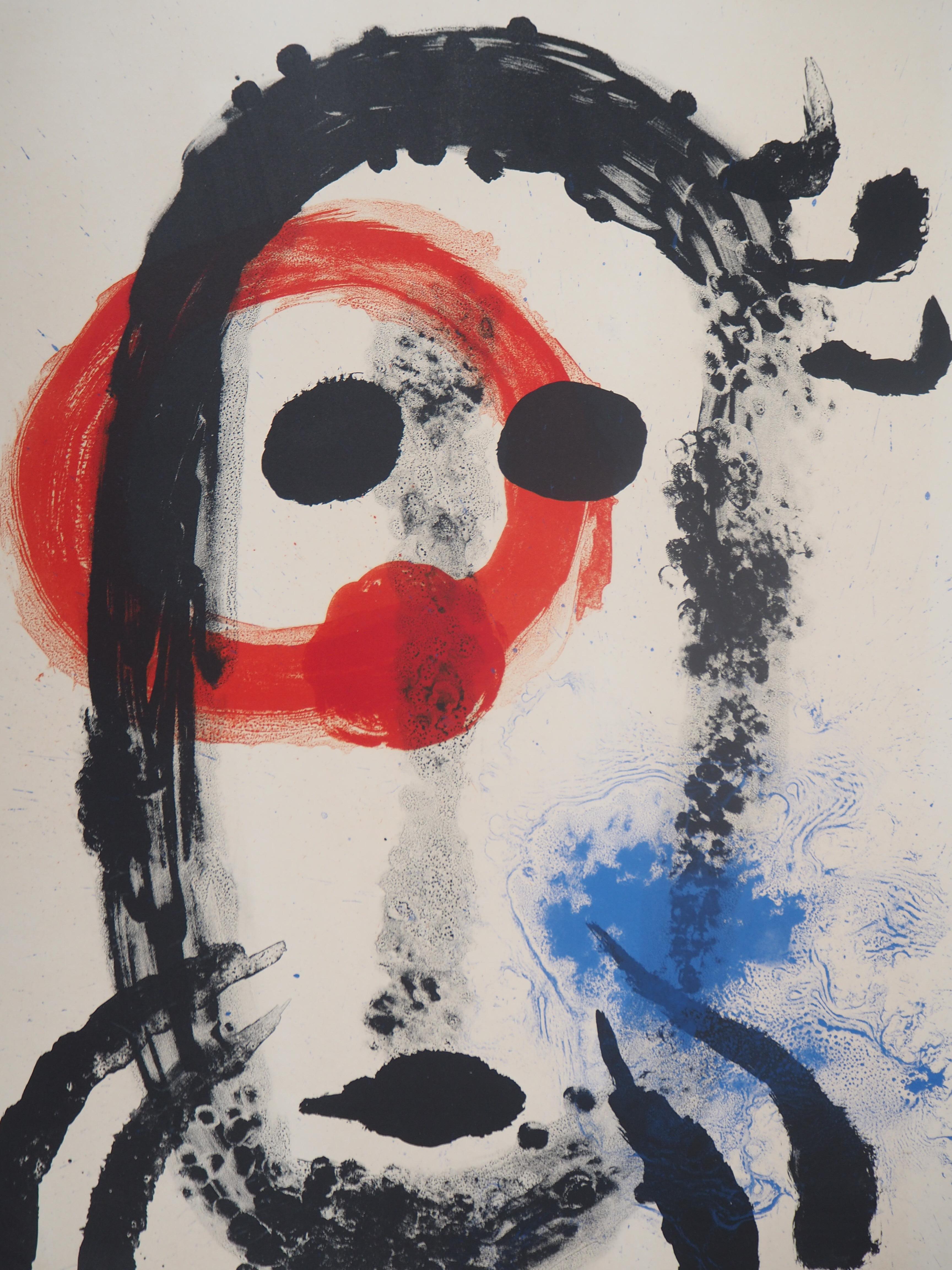 Album 19, Tafel 1 ( Surrealistisches Porträt) – Originallithographie, handsigniert (Abstrakt), Print, von Joan Miró