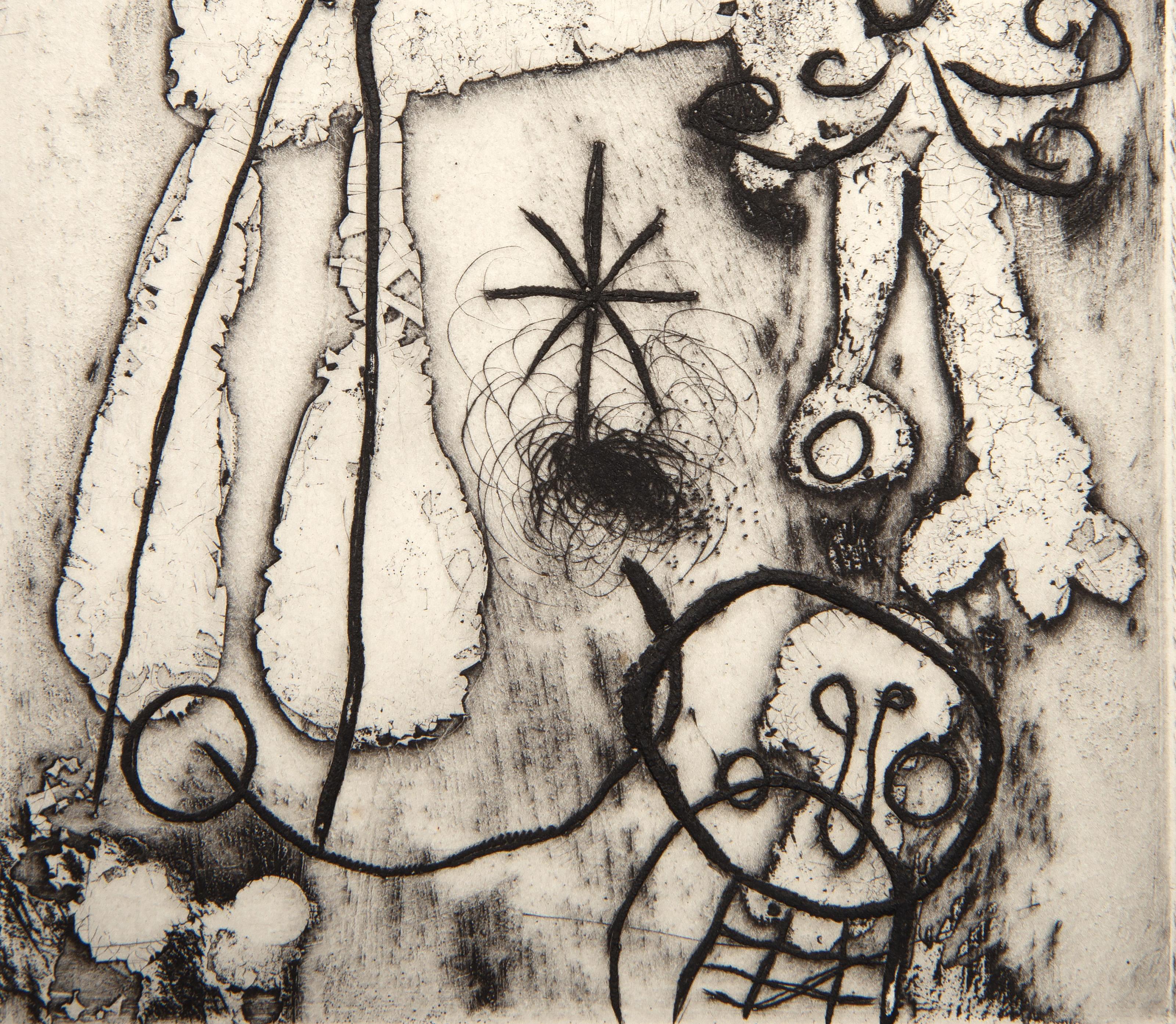  Joan Miro, Spanish (1893 - 1983) - Anti Platon (D 312), Year: 1962, Medium: Etching on Rives, Edition: 125, Image Size: 5 x 3.5 inches, Size: 12 x 9 in. (30.48 x 22.86 cm), Printer: Lacouriere et Frelaut, Paris, Publisher: Maeght editeur, Paris,