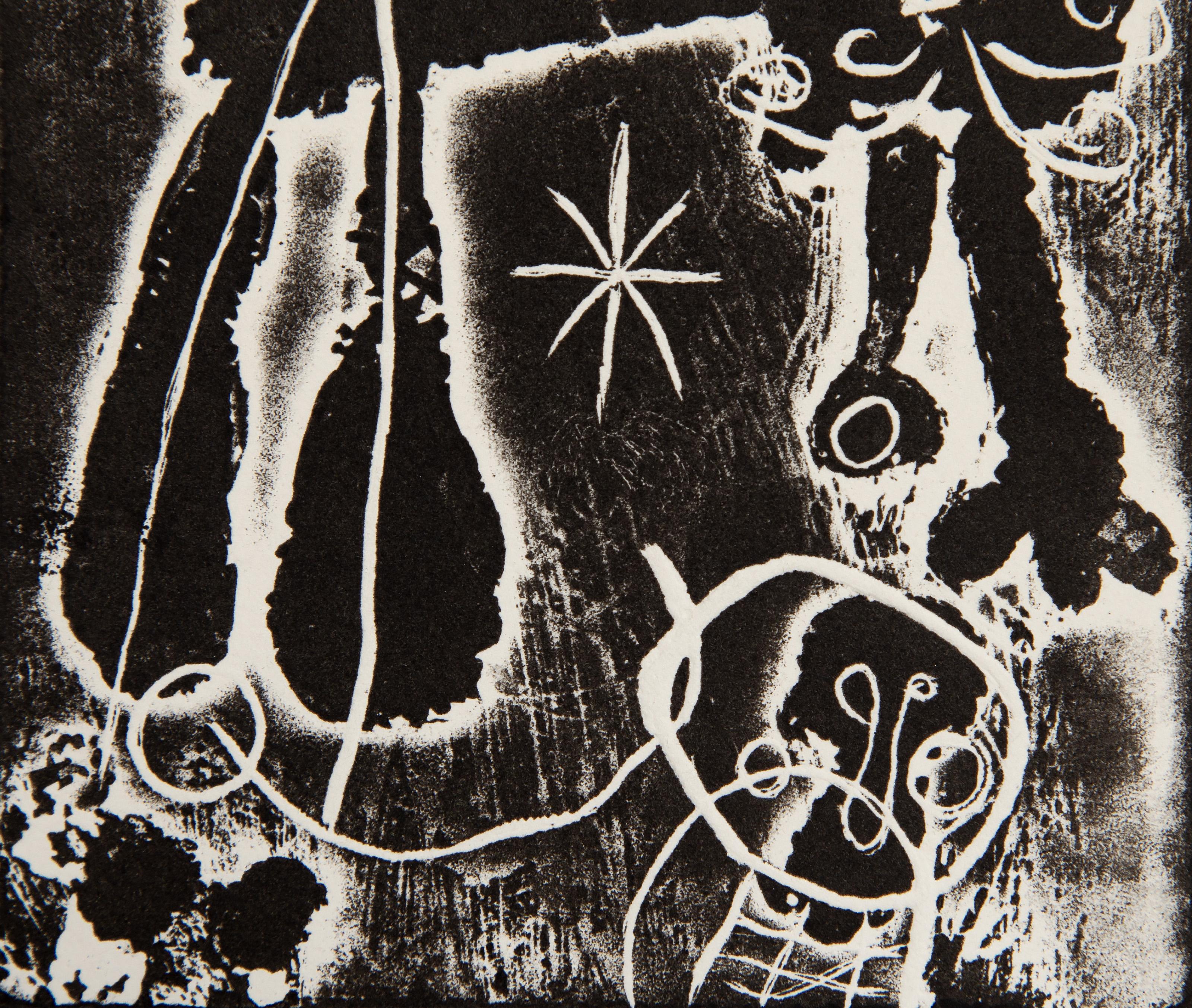  Joan Miro, Spanish (1893 - 1983) - Anti Platon (D 317), Year: 1962, Medium: Etching on Rives, Edition: 125, Image Size: 5 x 3.5 inches, Size: 13 x 10 in. (33.02 x 25.4 cm), Printer: Lacouriere et Frelaut, Paris, Publisher: Maeght editeur, Paris,