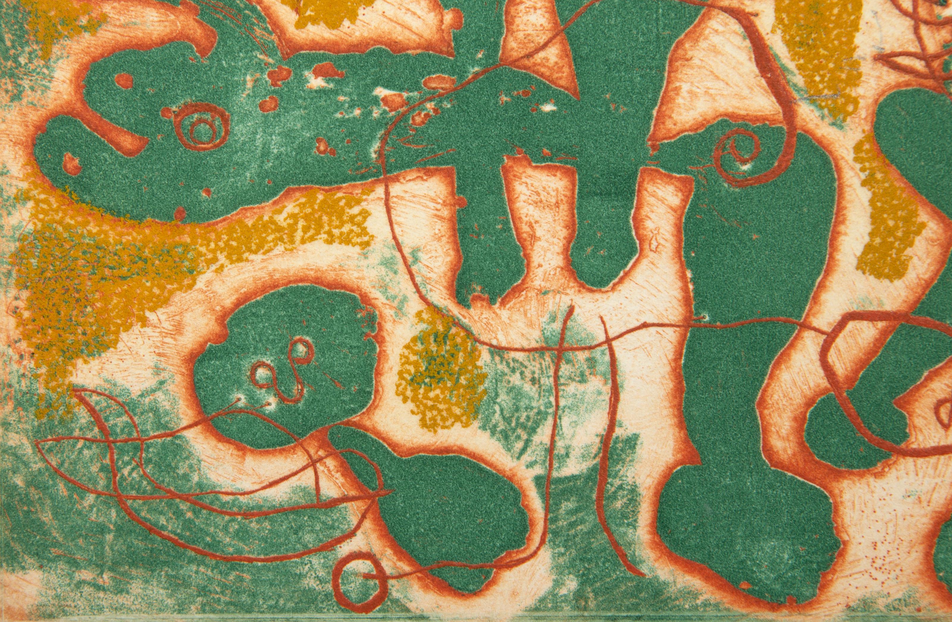  Joan Miro, Spanish (1893 - 1983) - Anti-Platon (D 320), Year: 1962, Medium: Etching on Rives, Edition: 125, Image Size: 3.5 x 5 inches, Size: 13 x 10.5 in. (33.02 x 26.67 cm), Printer: Lacouriere et Frelaut, Paris, Publisher: Maeght Editeur,