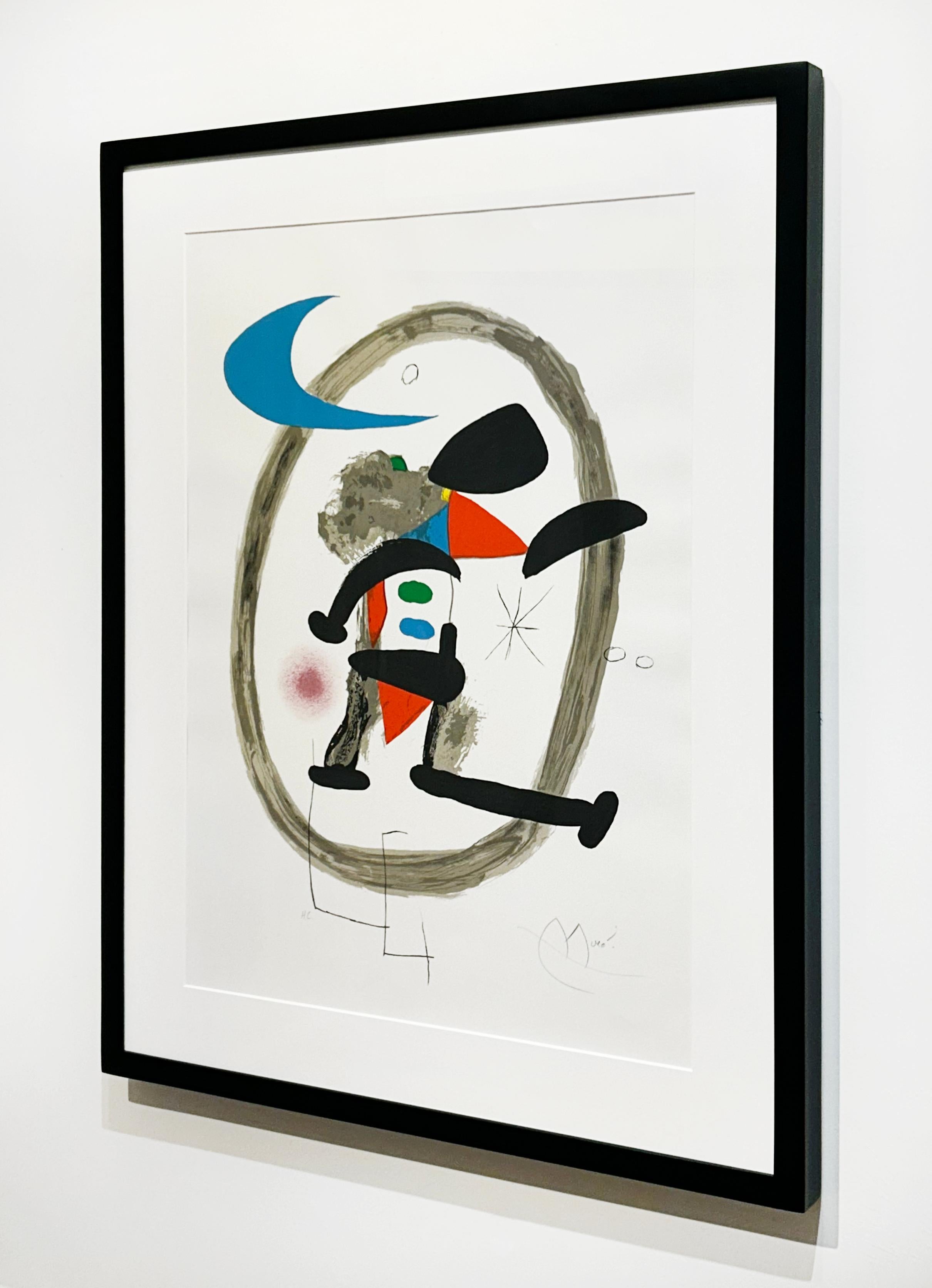 Artist:  Miro, Joan
Title:  Arlequin Circonscrit
Date:  1973
Medium:  Lithograph printed in colors on Arches
Unframed Dimensions:  29.5