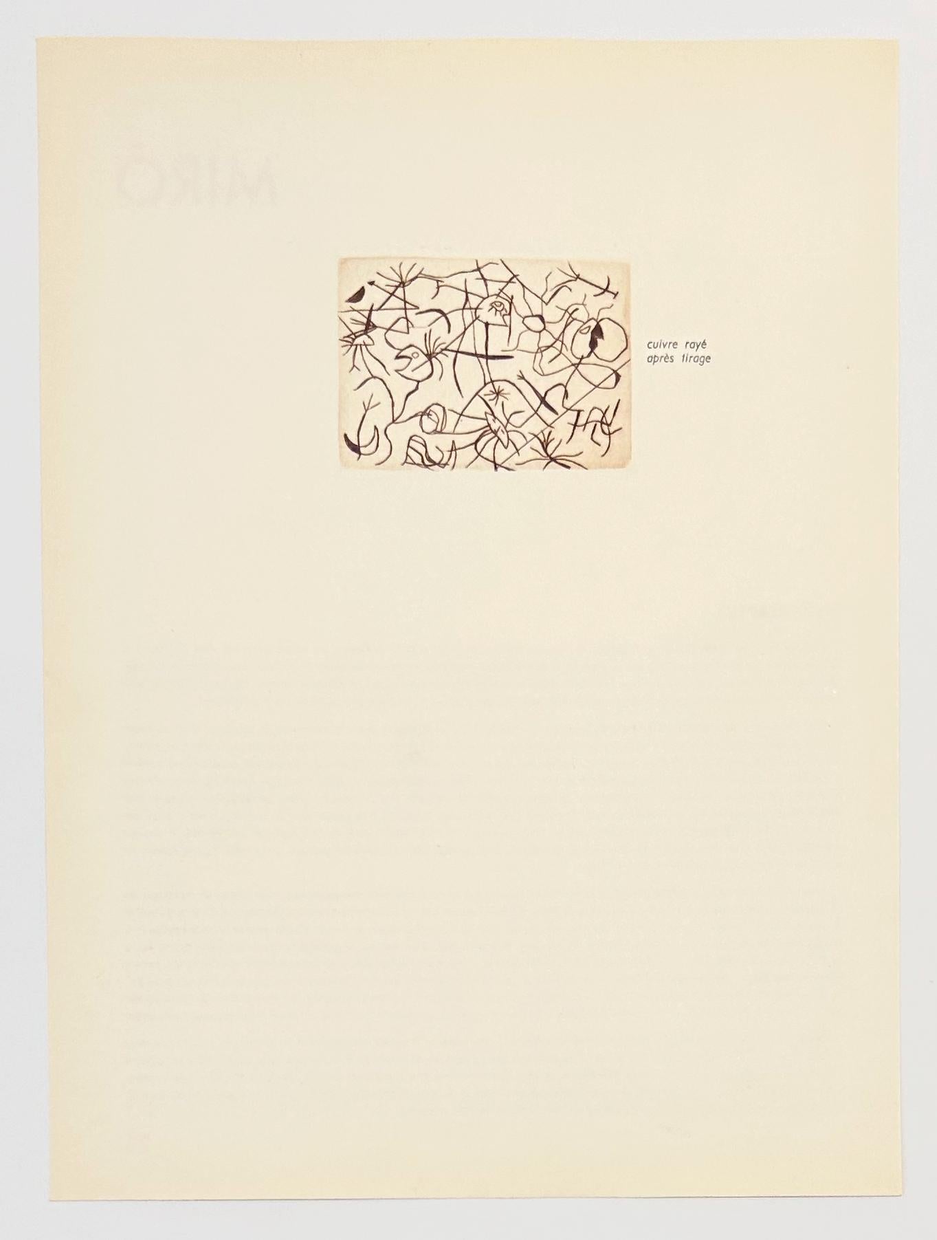 Astres y Bailarines (Derriere le Miroir: 10 Ans d'Edition) - Figurative Print Beige de Joan Miró