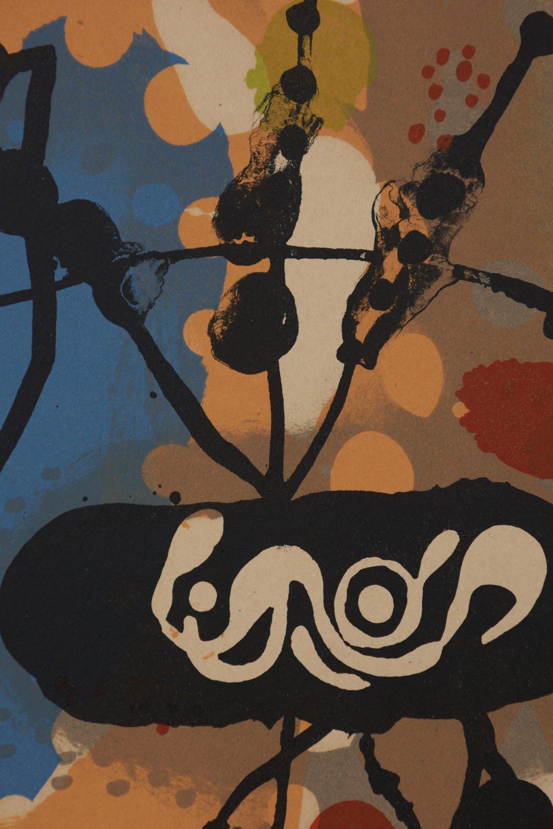 Atmosfera Miró, Mid-Century Abstract Print - Brown Figurative Print by Joan Miró