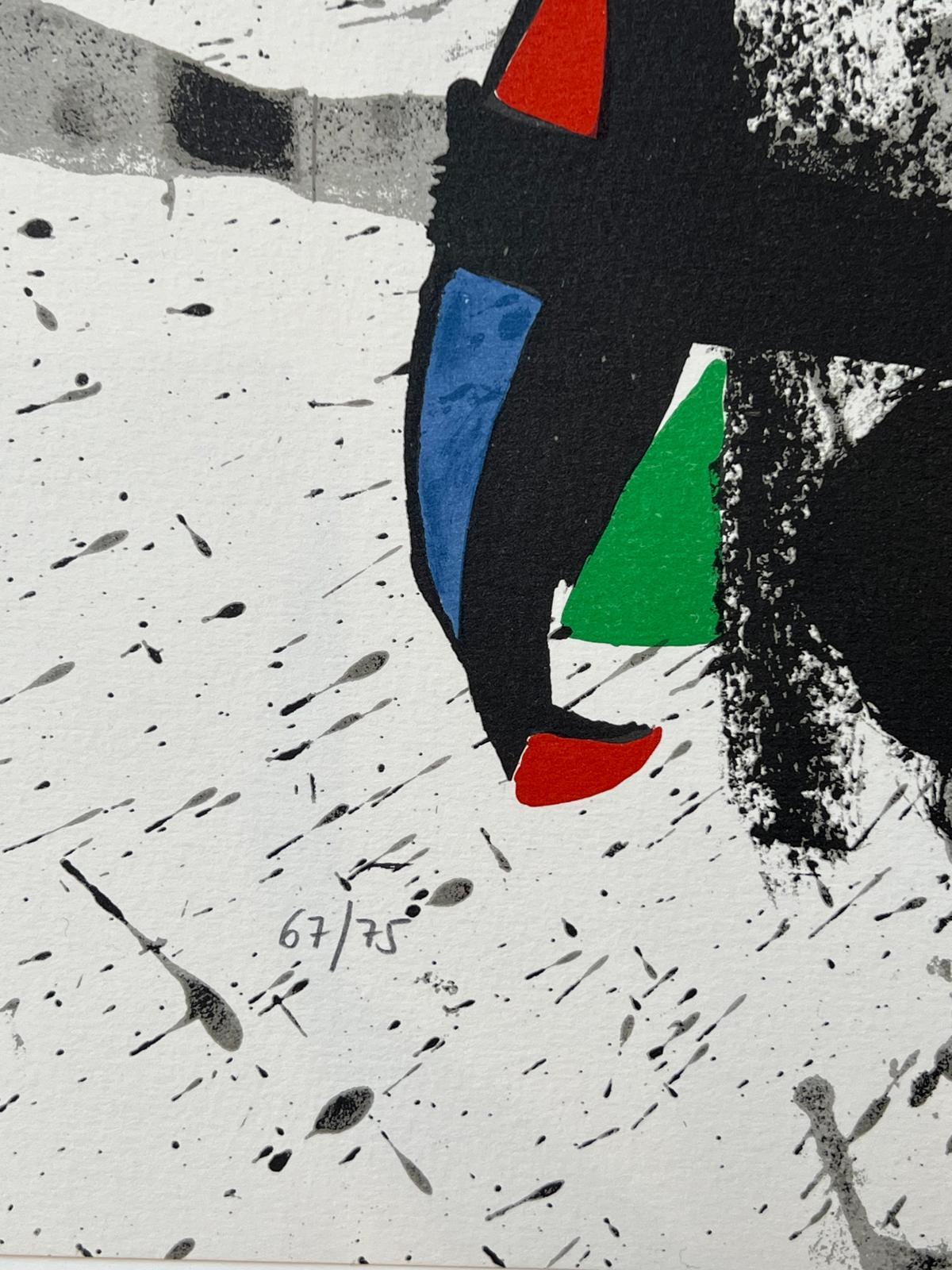 Barcelona II - Gray Abstract Print by Joan Miró