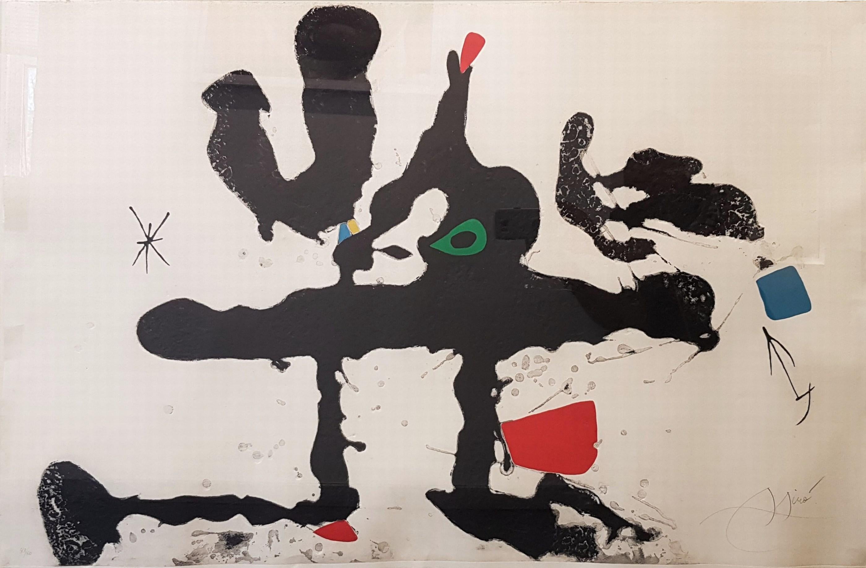 Barcelona III (aus der Barcelona Suite)  (Weiß), Abstract Print, von Joan Miró