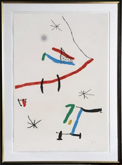 Barcelona, Large Abstract Modern Signed Etching by Joan Miro