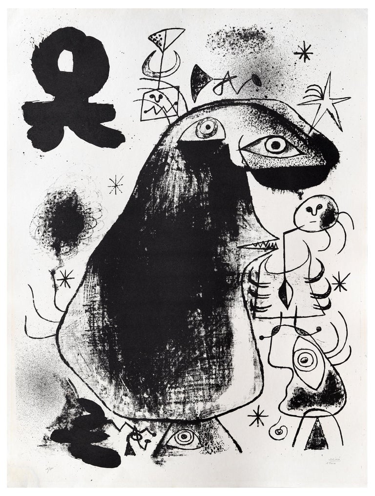 Barcelona: XXXVI - Joan Miró, Lithograph, Print, Cubism, Surrealism - Gray Abstract Print by Joan Miró
