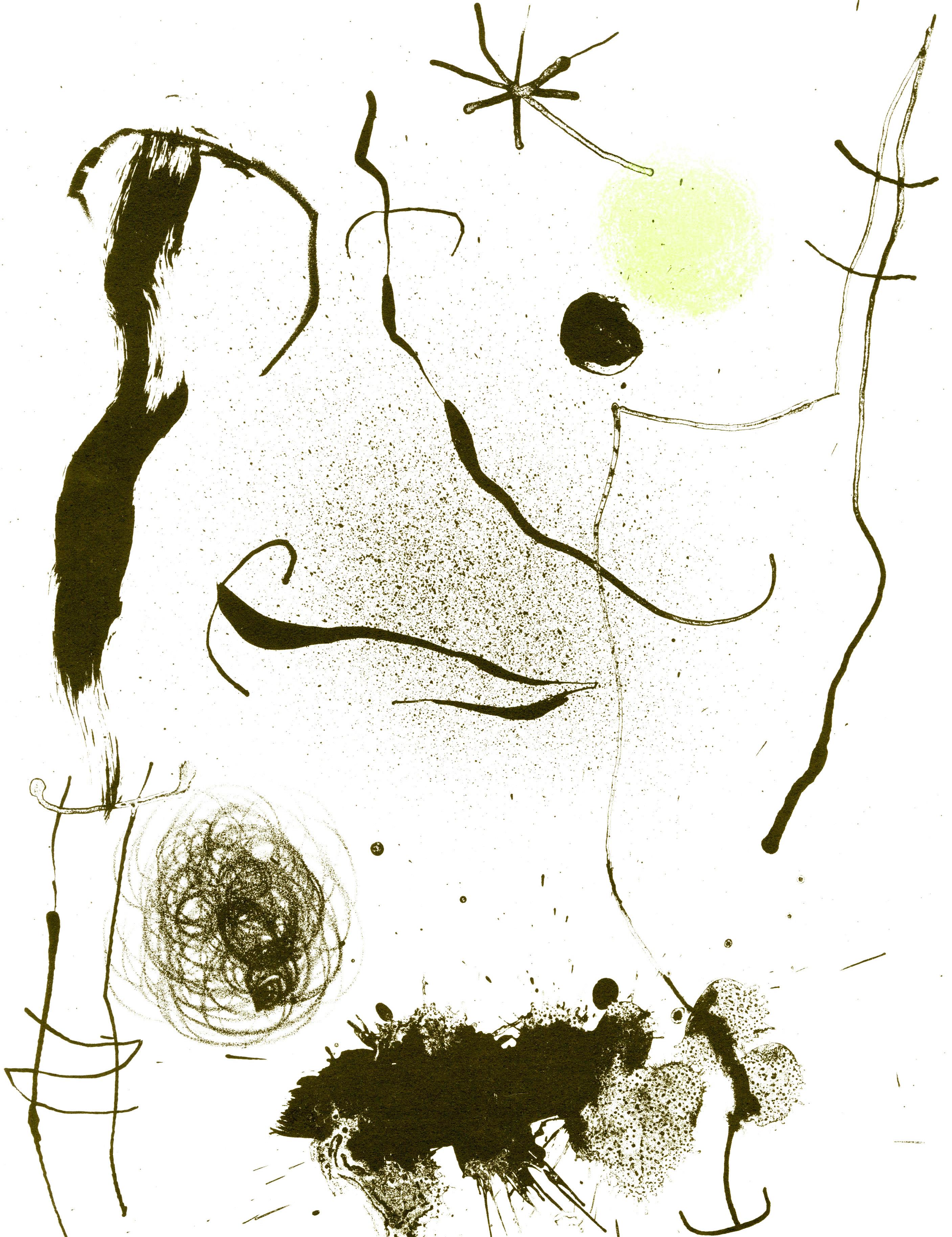 Abstract Print di Joan Miró - Bouquet de reves pour Leila-Poemes d'Yuan Goll