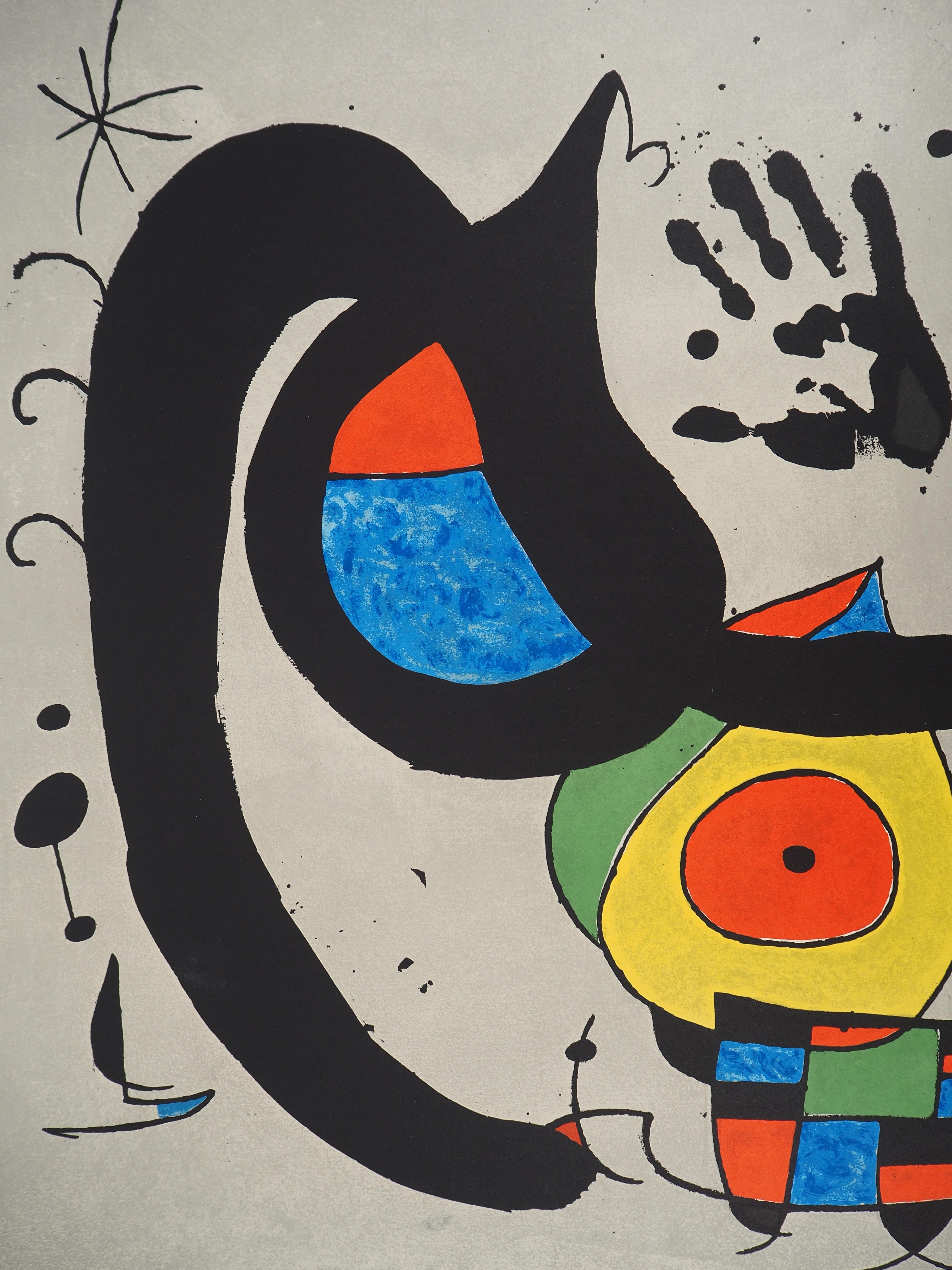 Cat, Small Bird and Black Hand - Original lithograph 2