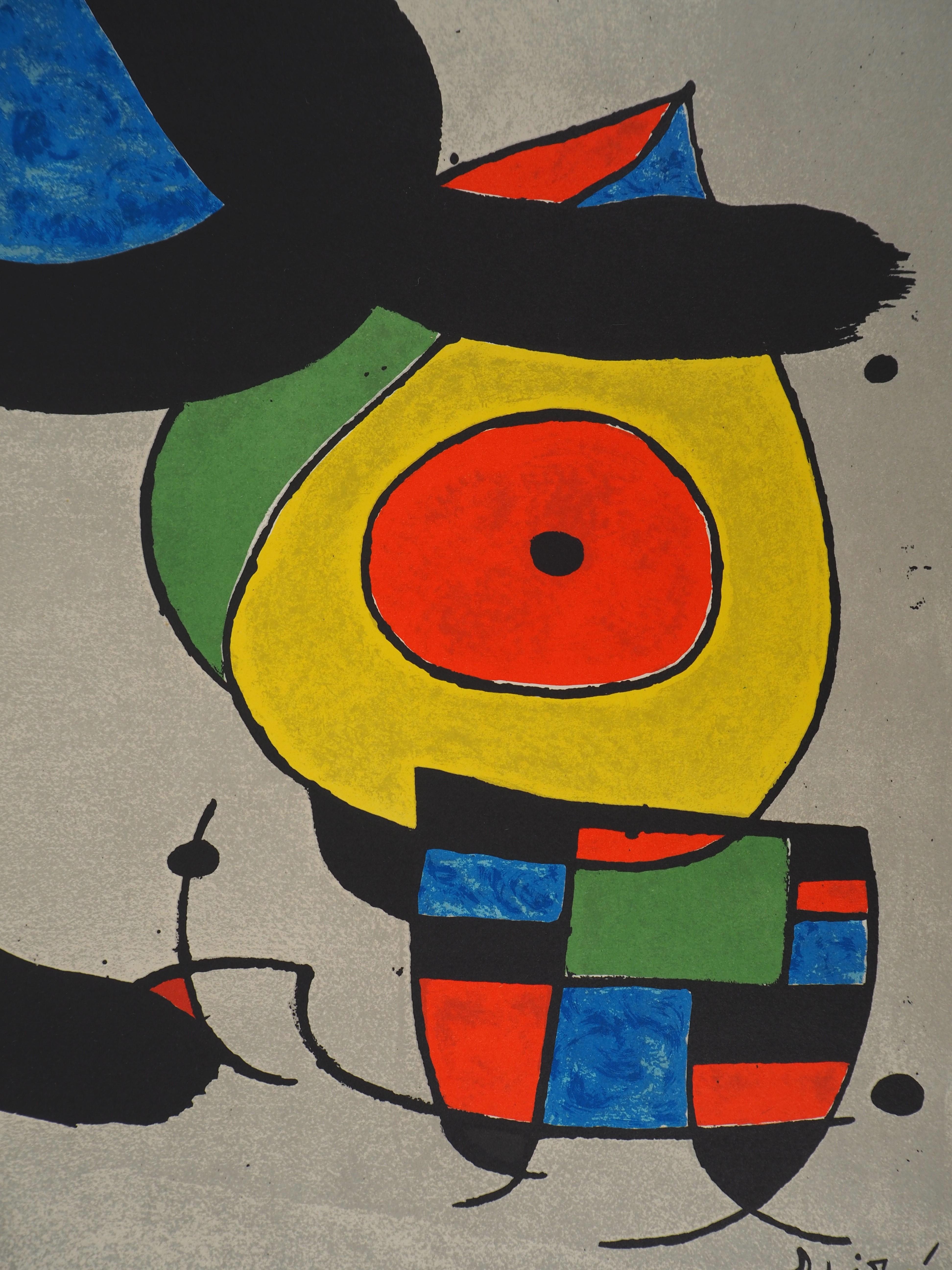 Cat, Small Bird and Black Hand - Original lithograph For Sale 4