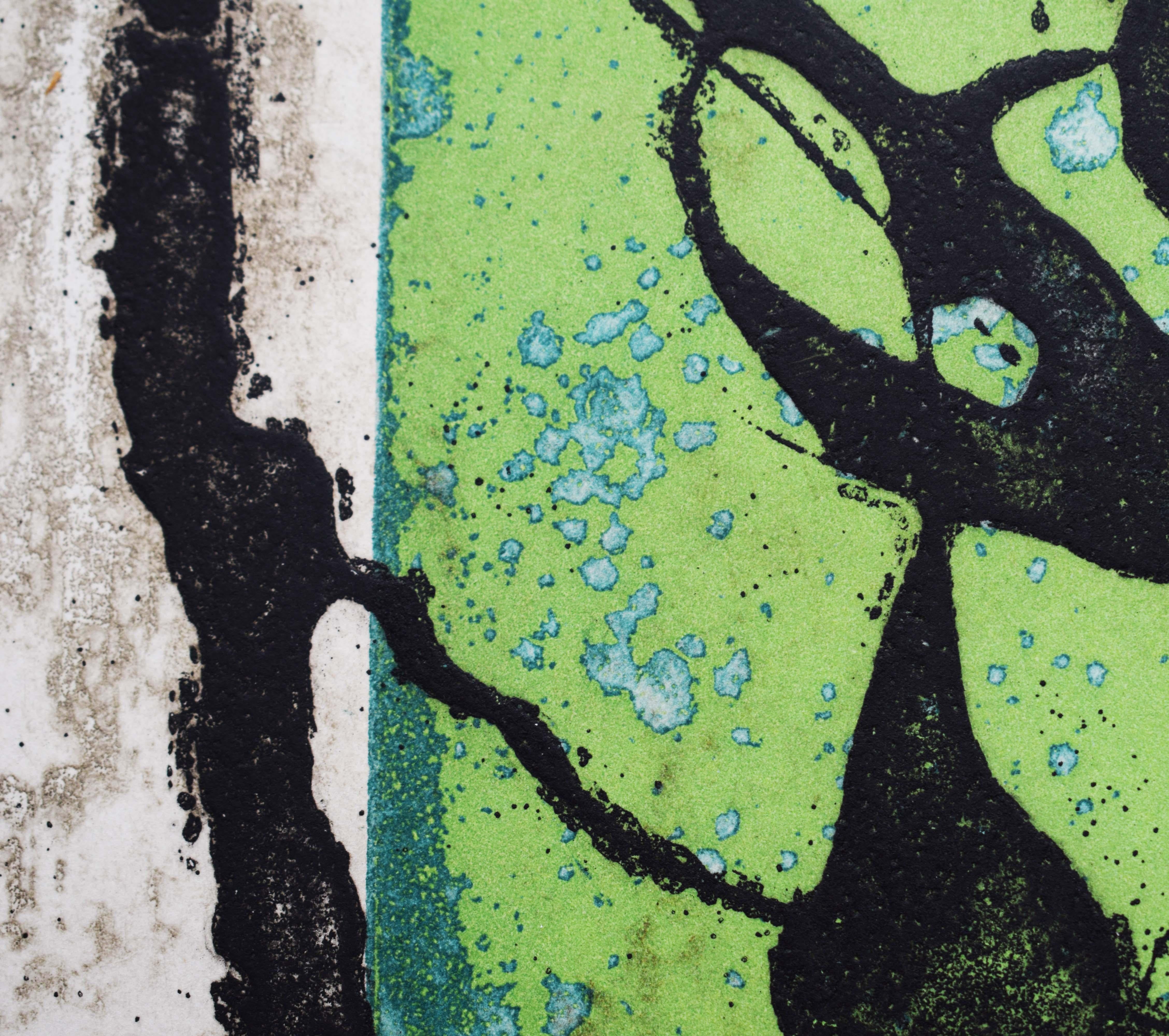 Cave Paintings VI - Spanish Cave Paintings - Beige Abstract Print by Joan Miró