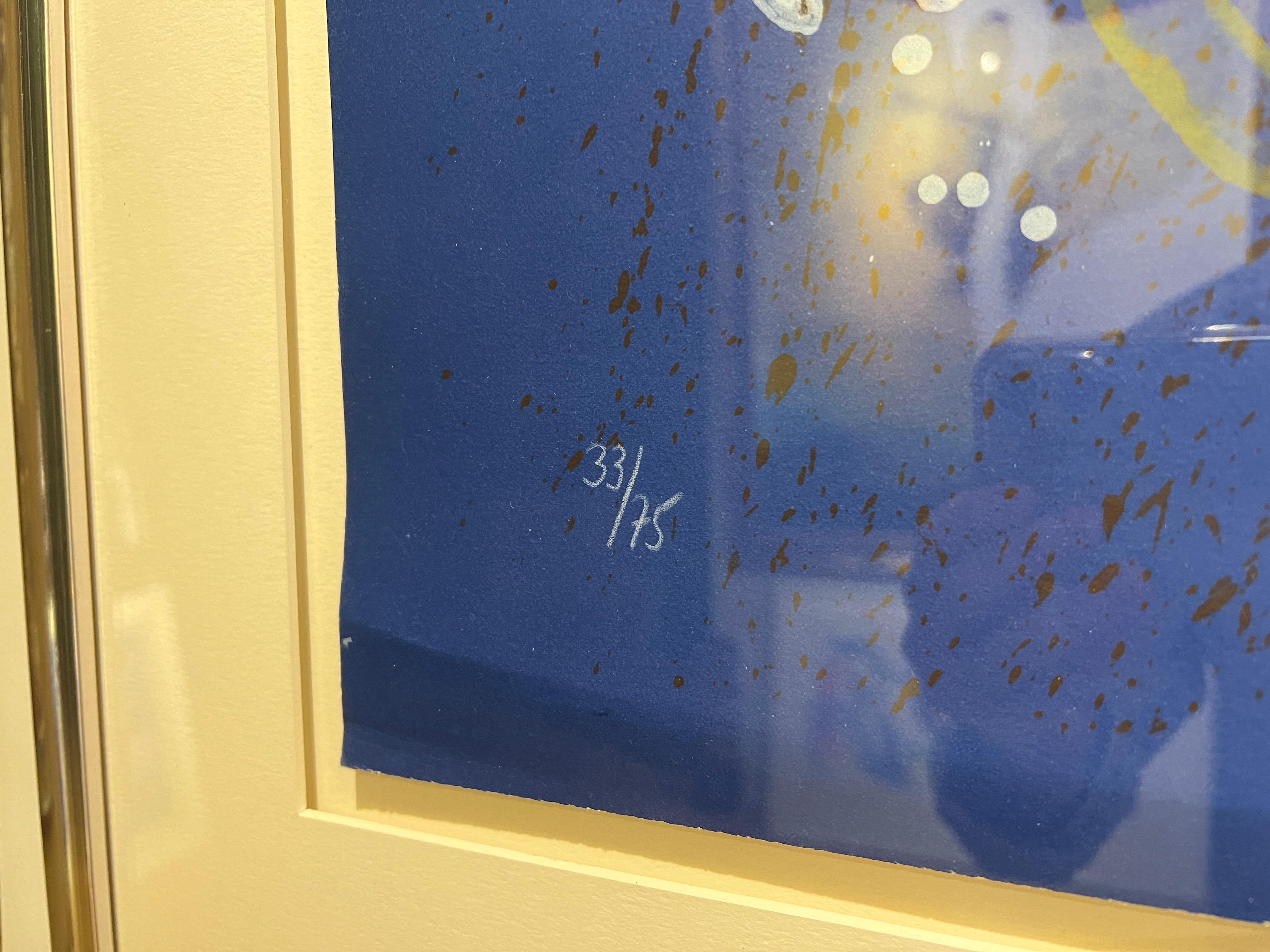 Chevauchee (bleu brun - Abstrait Print par Joan Miró