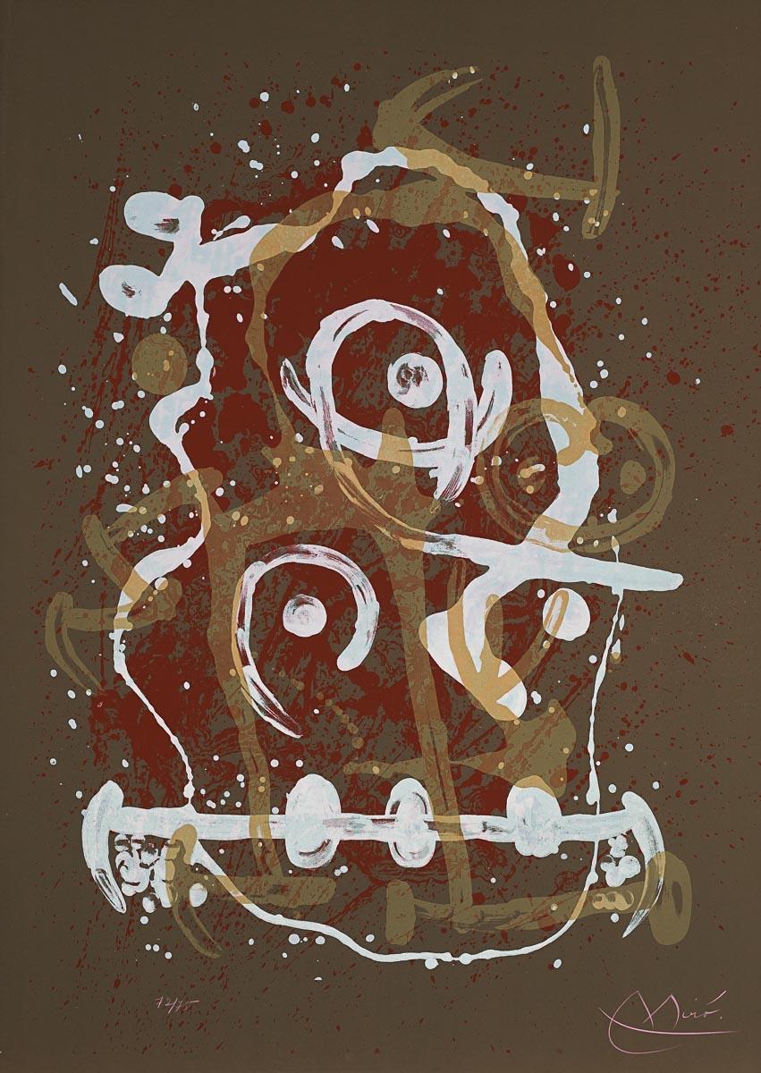 Joan Miró Abstract Print – Chevauchée - Brun (M.540)
