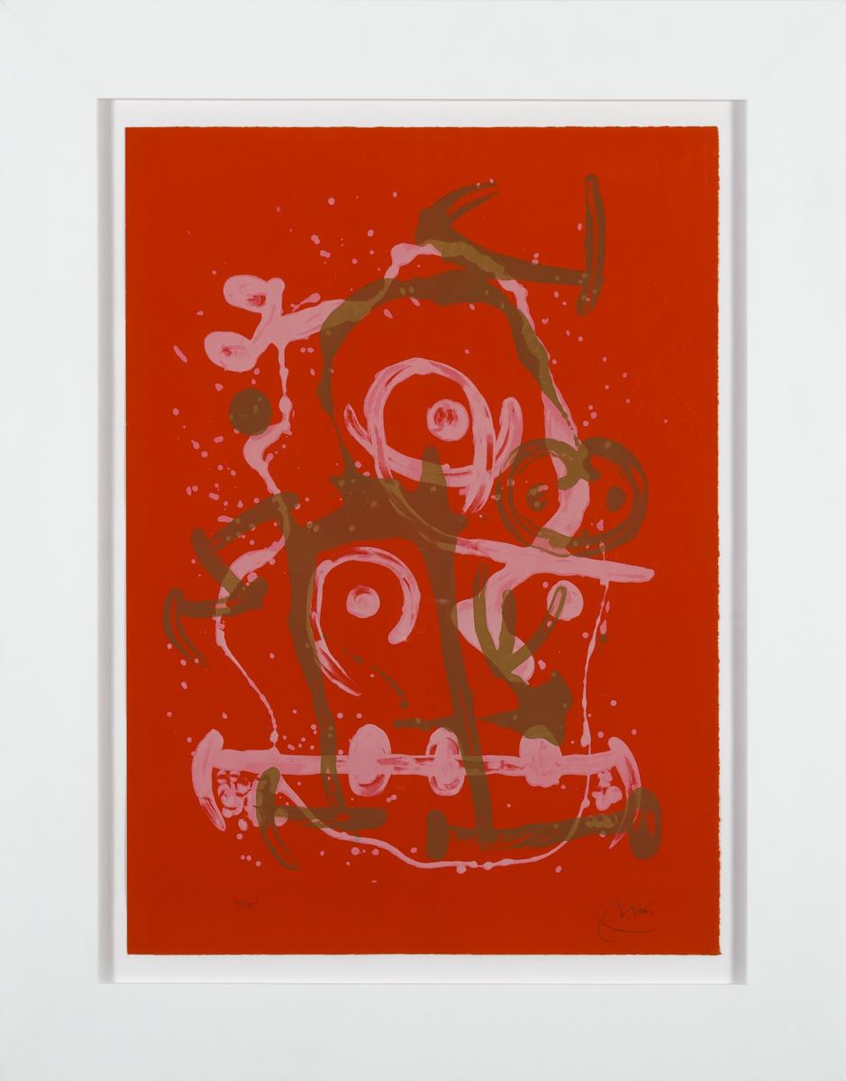 Chevauchée - Rouge et Brun (M.541) - Print by Joan Miró