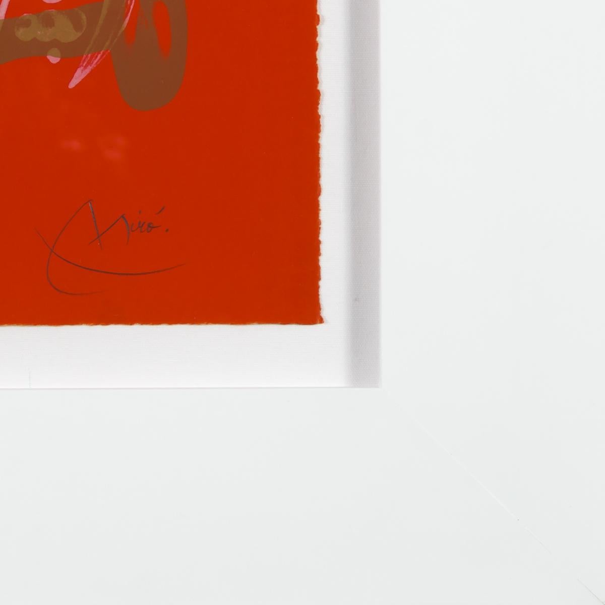 Chevauchée - Rouge et Brun (M.541) - Modern Print by Joan Miró