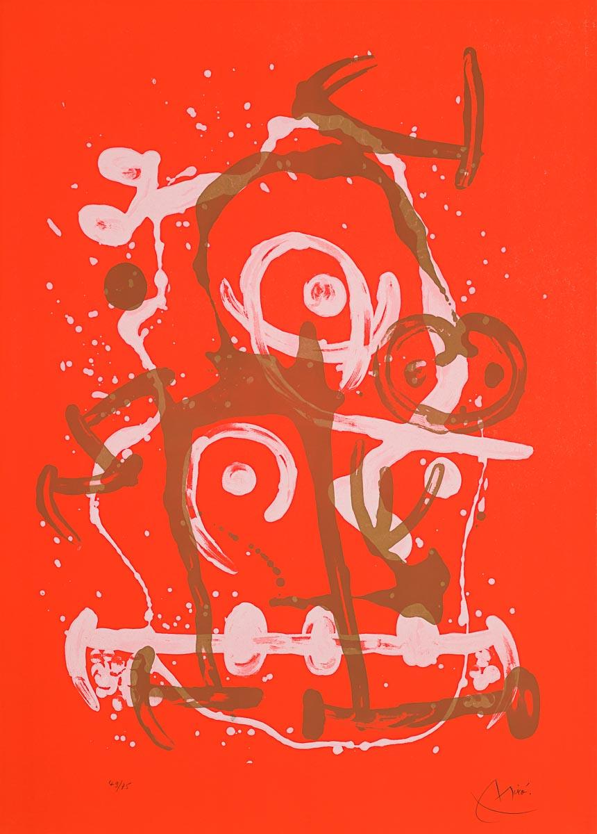 Joan Miró Abstract Print - Chevauchée - Rouge et Brun (M.541)
