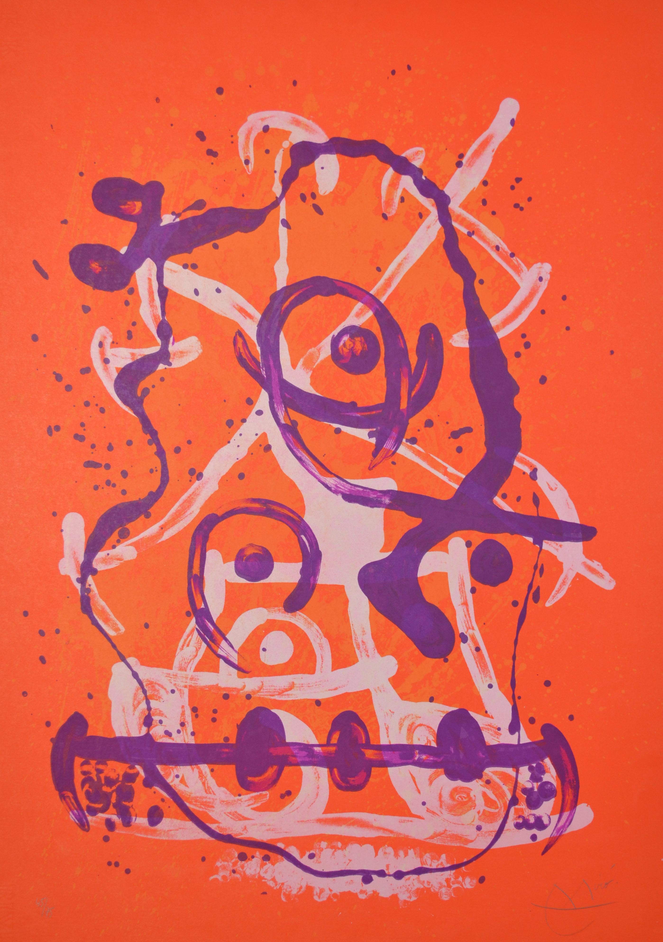 Chevauchee Rouge Et Violet - M610 - Print by Joan Miró