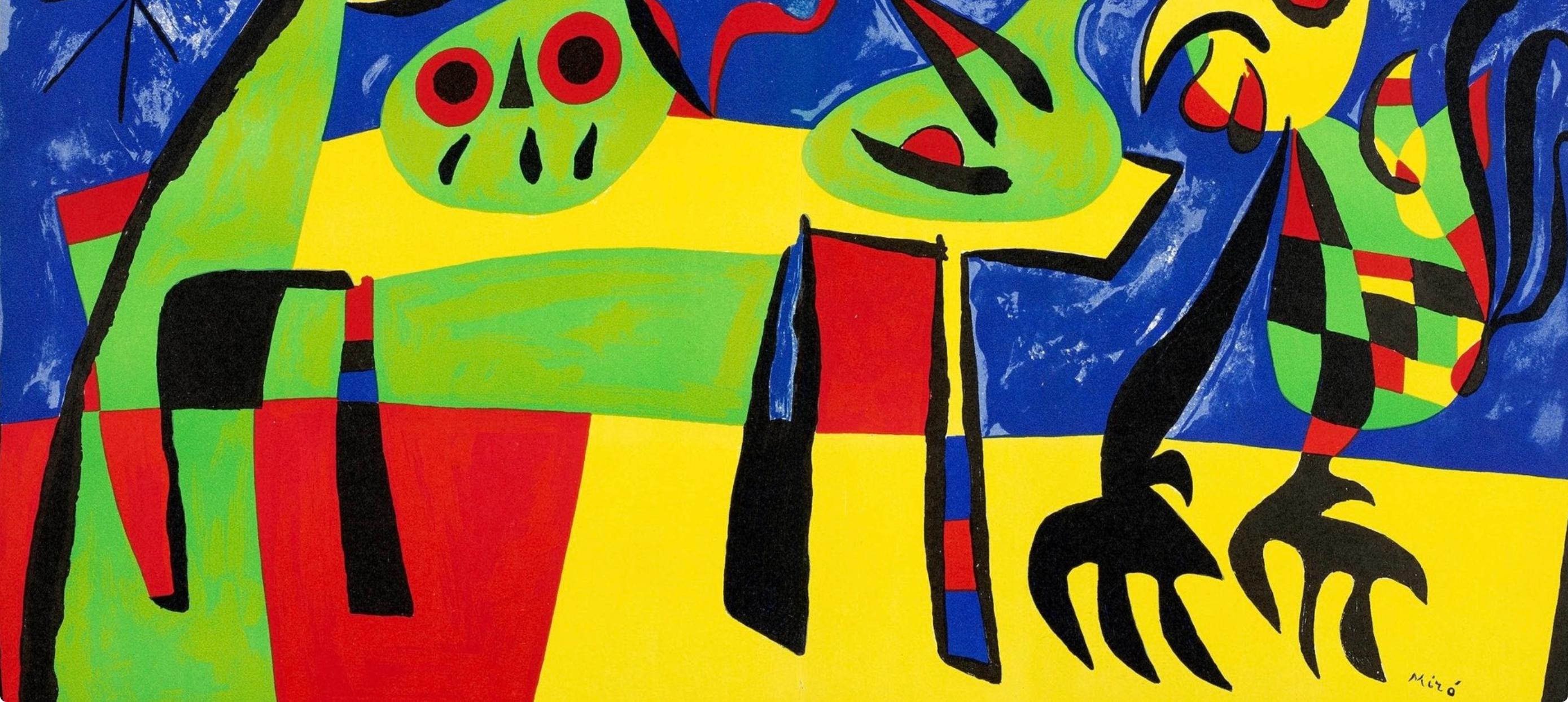 Chien aboyant à la lune (Mourlot 189), Verve: Revue Artistique et Littéraire - Surrealist Print by Joan Miró
