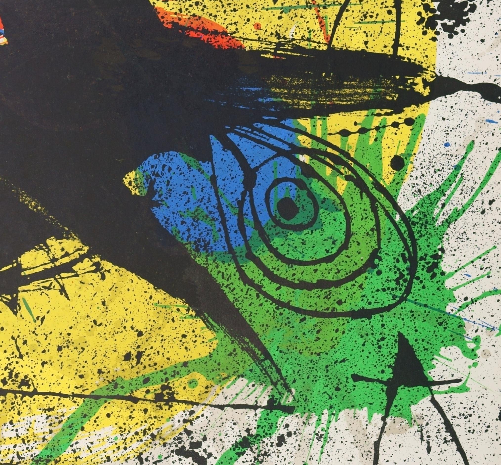 Litografia a colori per Derrière le Miroir no. 203 I / - Immaginazione reale - Print Astratto di Joan Miró