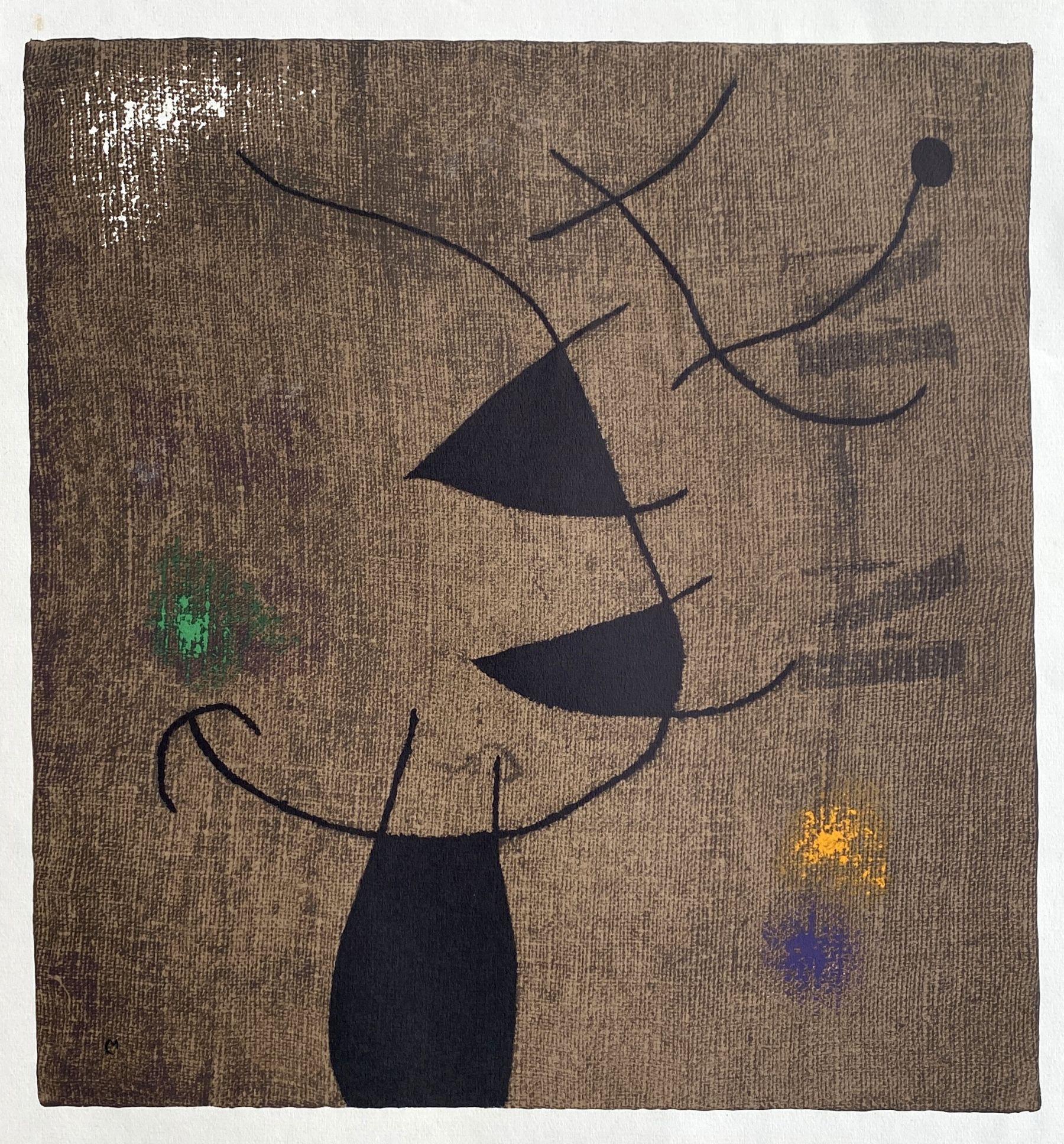 Héliogravure on vélin d’Arches paper. Unsigned and unnumbered, as issued. Good condition. Notes: From the folio, Joan Miró, Femmes, 1965. Published by Maeght Éditeur, Paris; printed by Maeght Éditeur, Paris, November 27, 1965. Excerpted from the