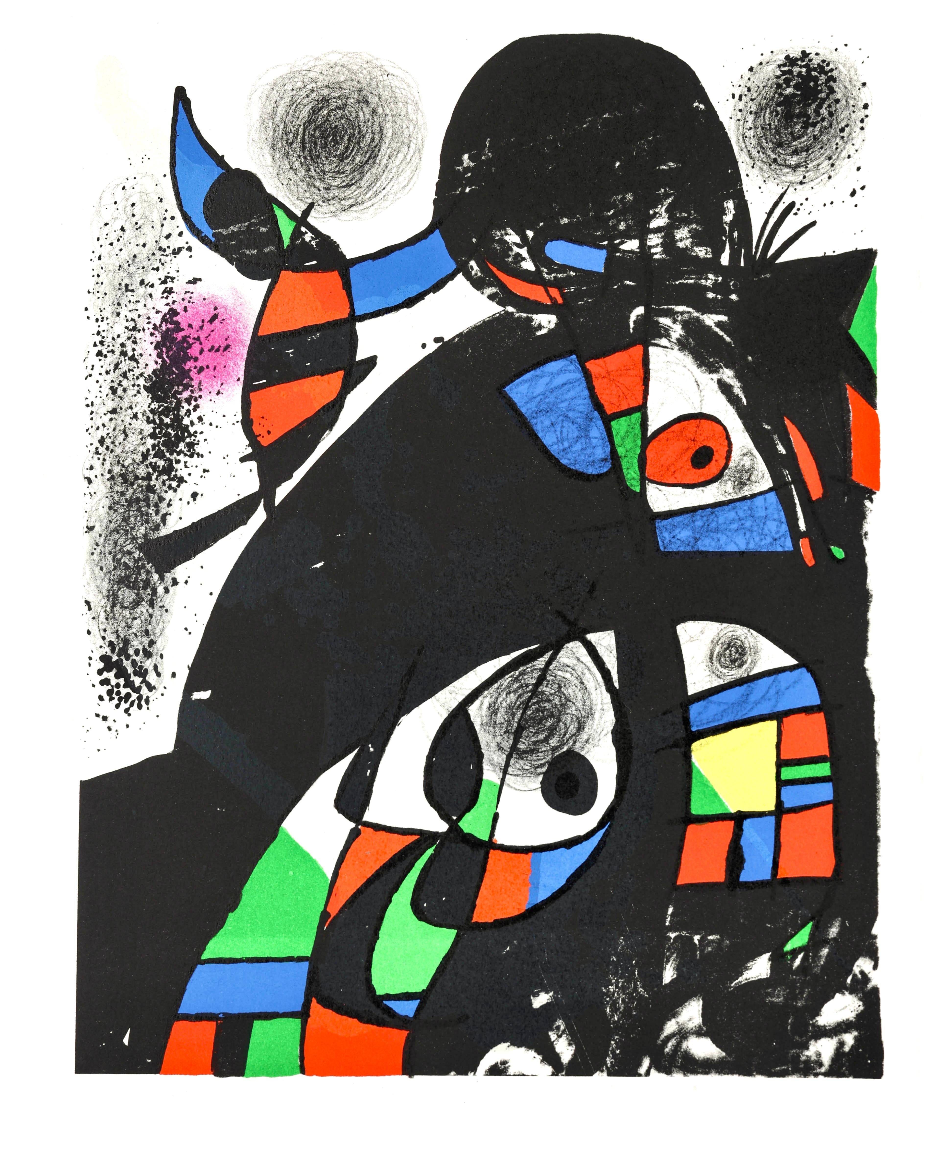 Litografía sobre papel vélin d'Arches. Tamaño del papel: 14 x 10,5 pulgadas. Inscripción: Sin firmar y sin numerar, tal como se emitió. Referencias del catálogo razonado: Cramer, Patrick, y Joan Miró. Joan Miró, Catálogo razonado de libros