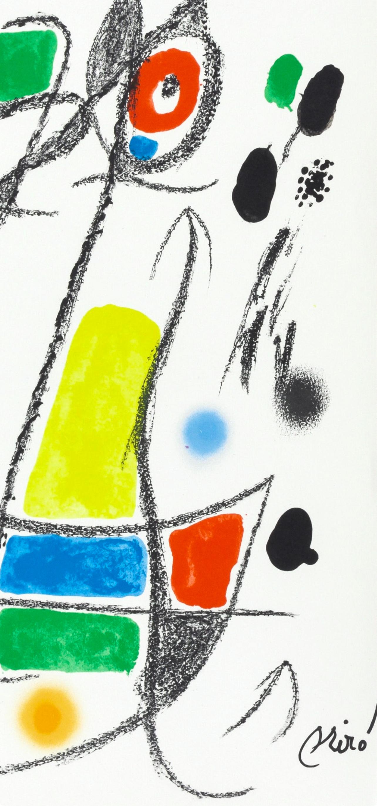 Composition (Cramer 211; Mourlot 1051-1072) - Gray Figurative Print by Joan Miró