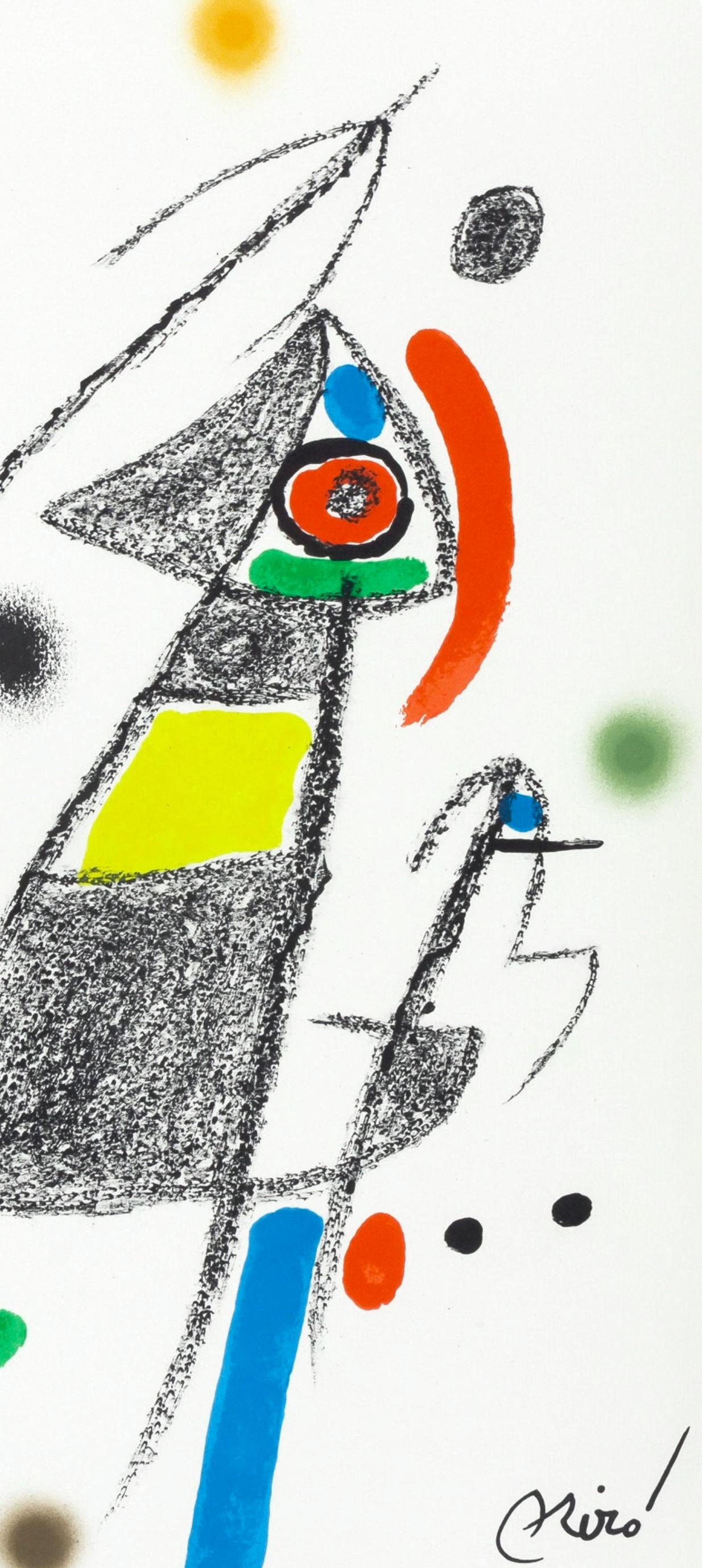 Komposition (Cramer 211; Mourlot 1051-1072) (Grau), Abstract Print, von Joan Miró