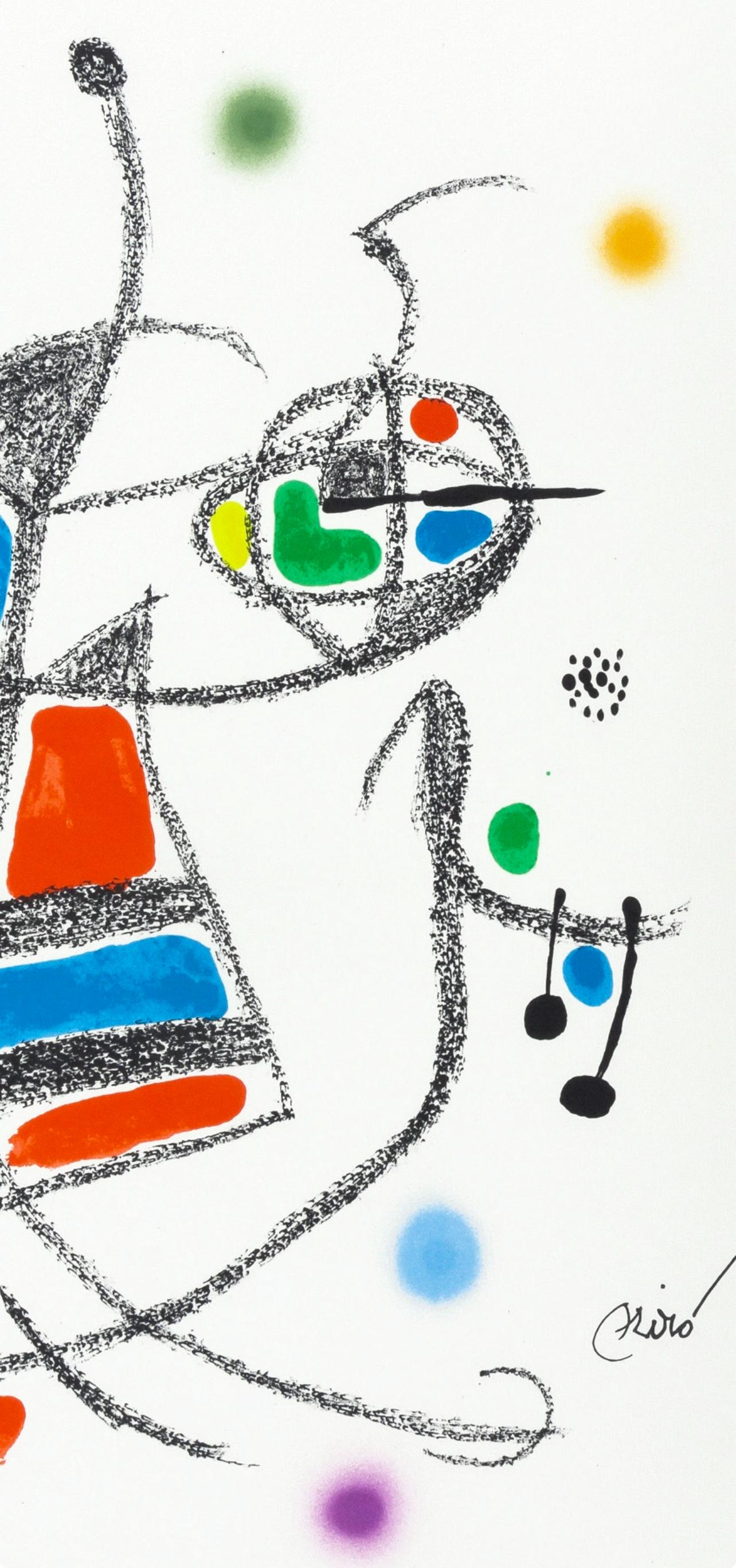 Komposition (Cramer 211; Mourlot 1051-1072) (Grau), Abstract Print, von Joan Miró