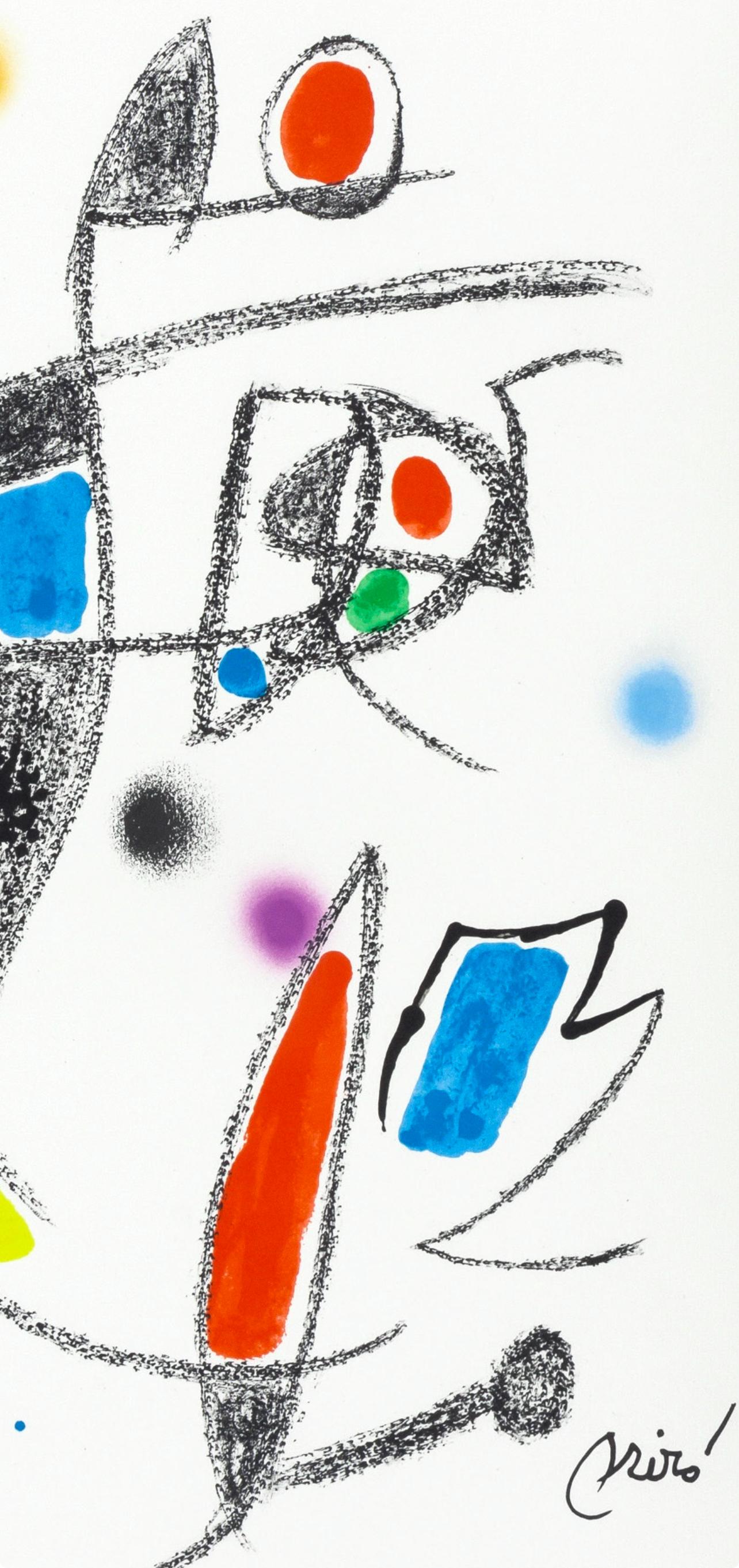 Komposition (Cramer 211; Mourlot 1051-1072) (Grau), Abstract Print, von Joan Miró