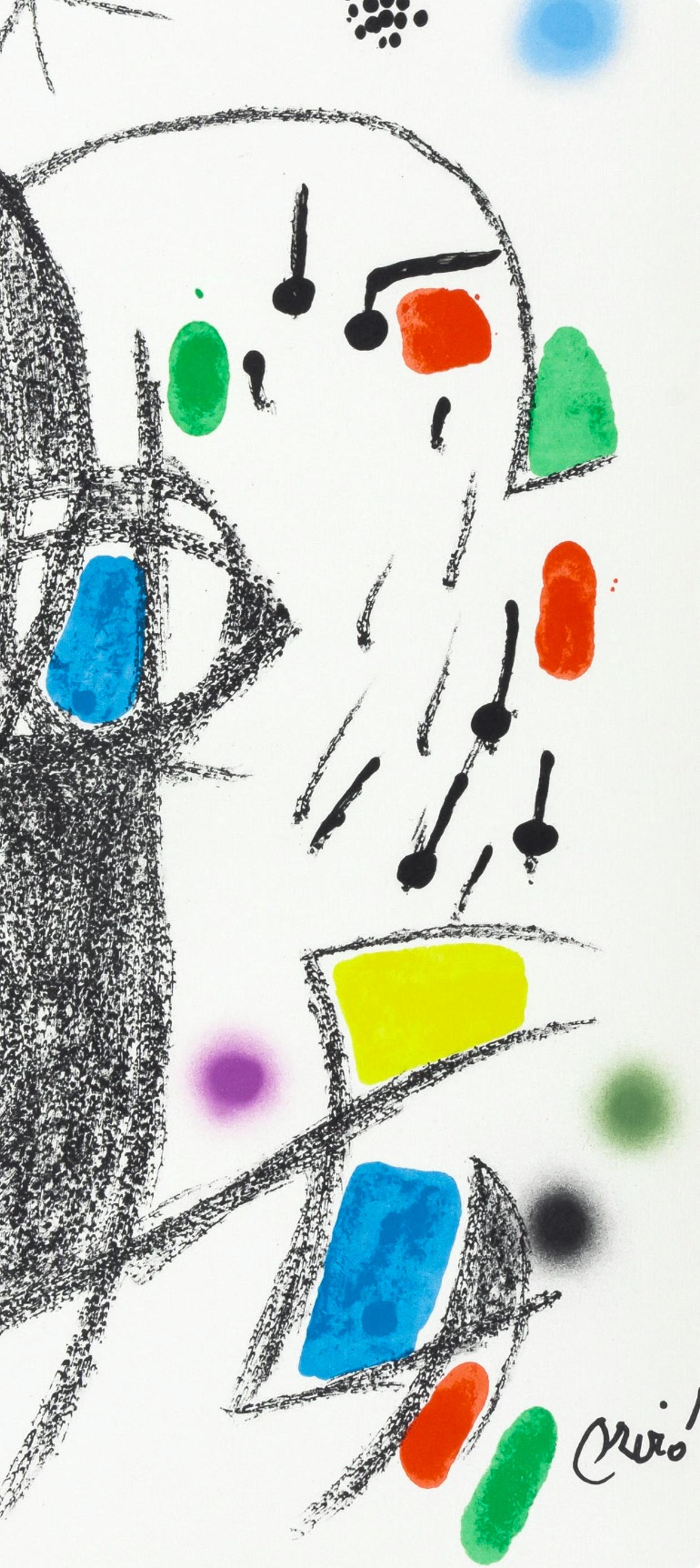 Komposition (Cramer 211; Mourlot 1051-1072) (Grau), Abstract Print, von Joan Miró