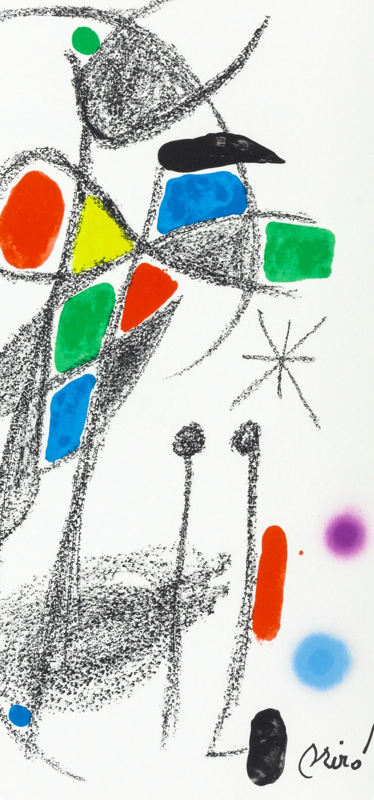 Komposition (Cramer 211; Mourlot 1051-1072) (Grau), Abstract Print, von Joan Miró