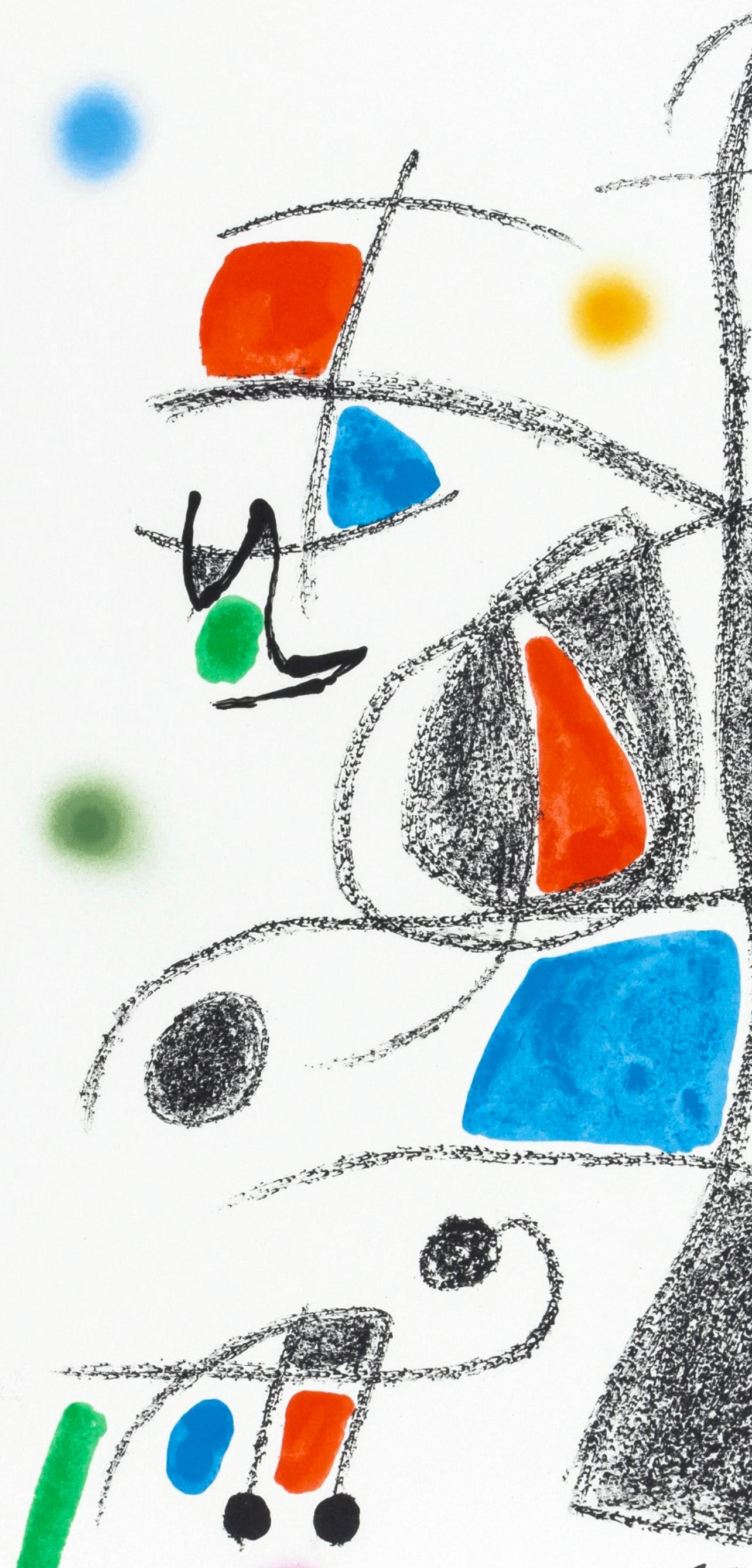 Komposition (Cramer 211; Mourlot 1051-1072) (Grau), Abstract Print, von Joan Miró