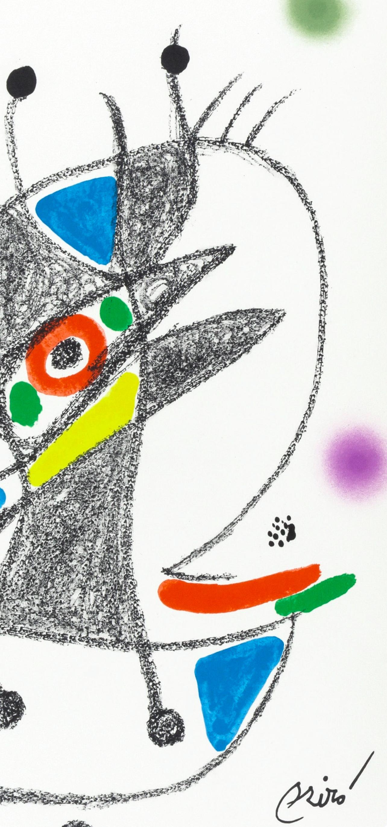 Komposition (Cramer 211; Mourlot 1051-1072) (Grau), Abstract Print, von Joan Miró