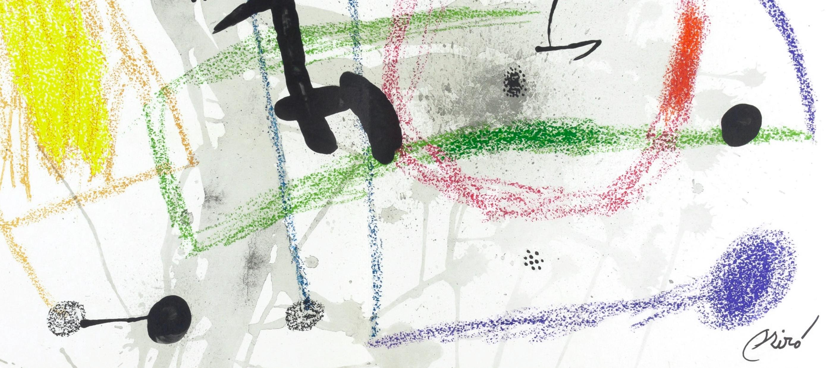 Komposition (Cramer 211; Mourlot 1051-1072) (Beige), Figurative Print, von Joan Miró