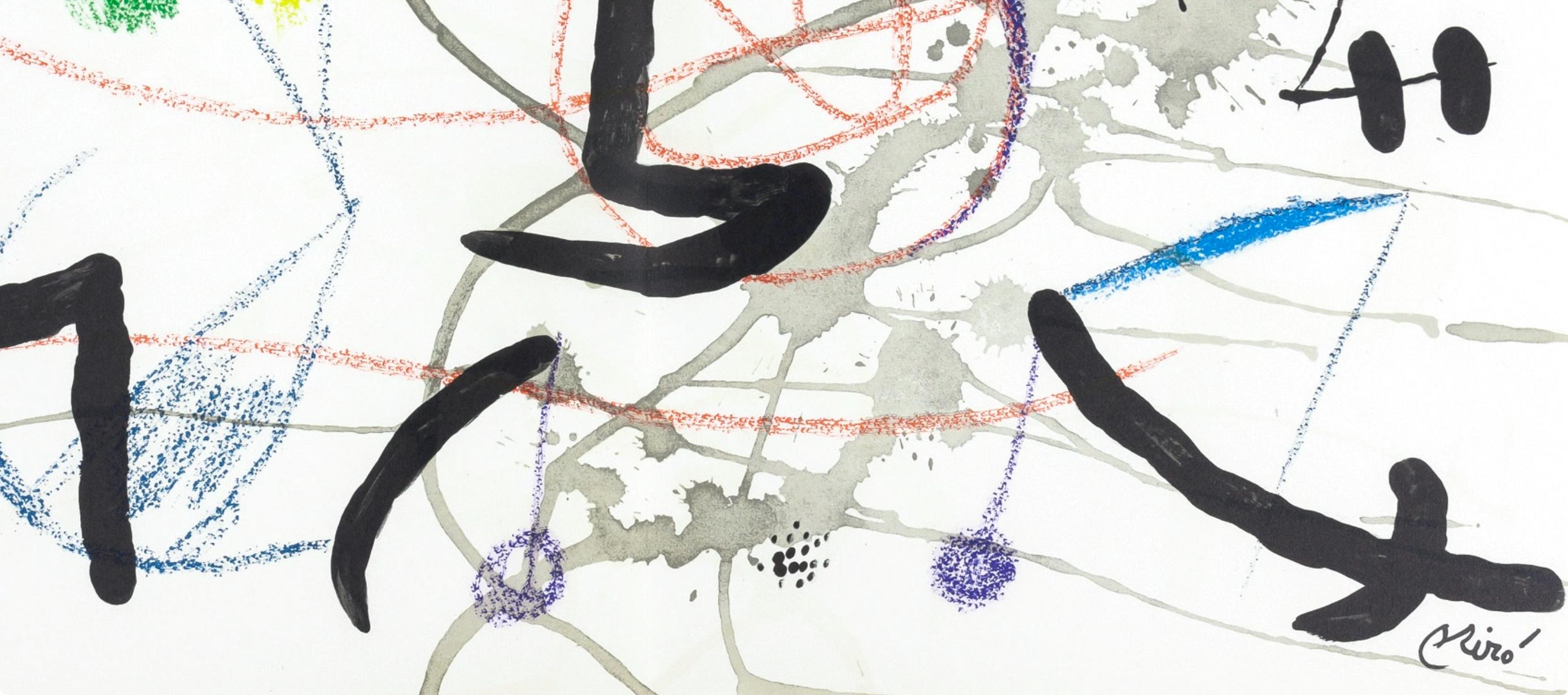 Composition (Cramer 211 ; Mourlot 1051-1072) - Gris Figurative Print par Joan Miró