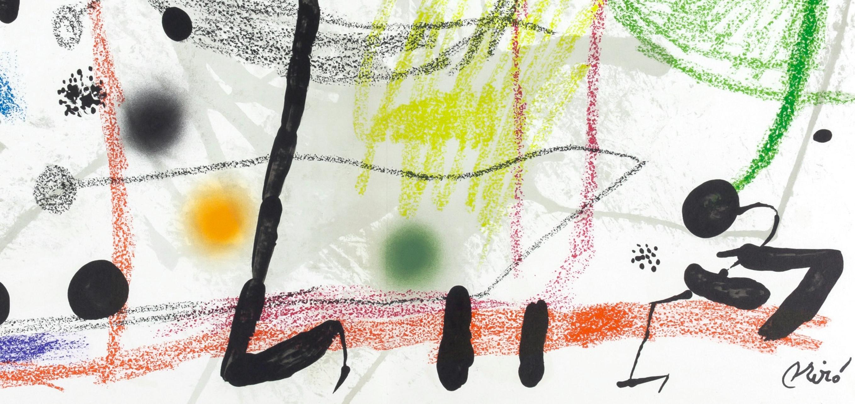 Komposition (Cramer 211; Mourlot 1051-1072) (Beige), Figurative Print, von Joan Miró