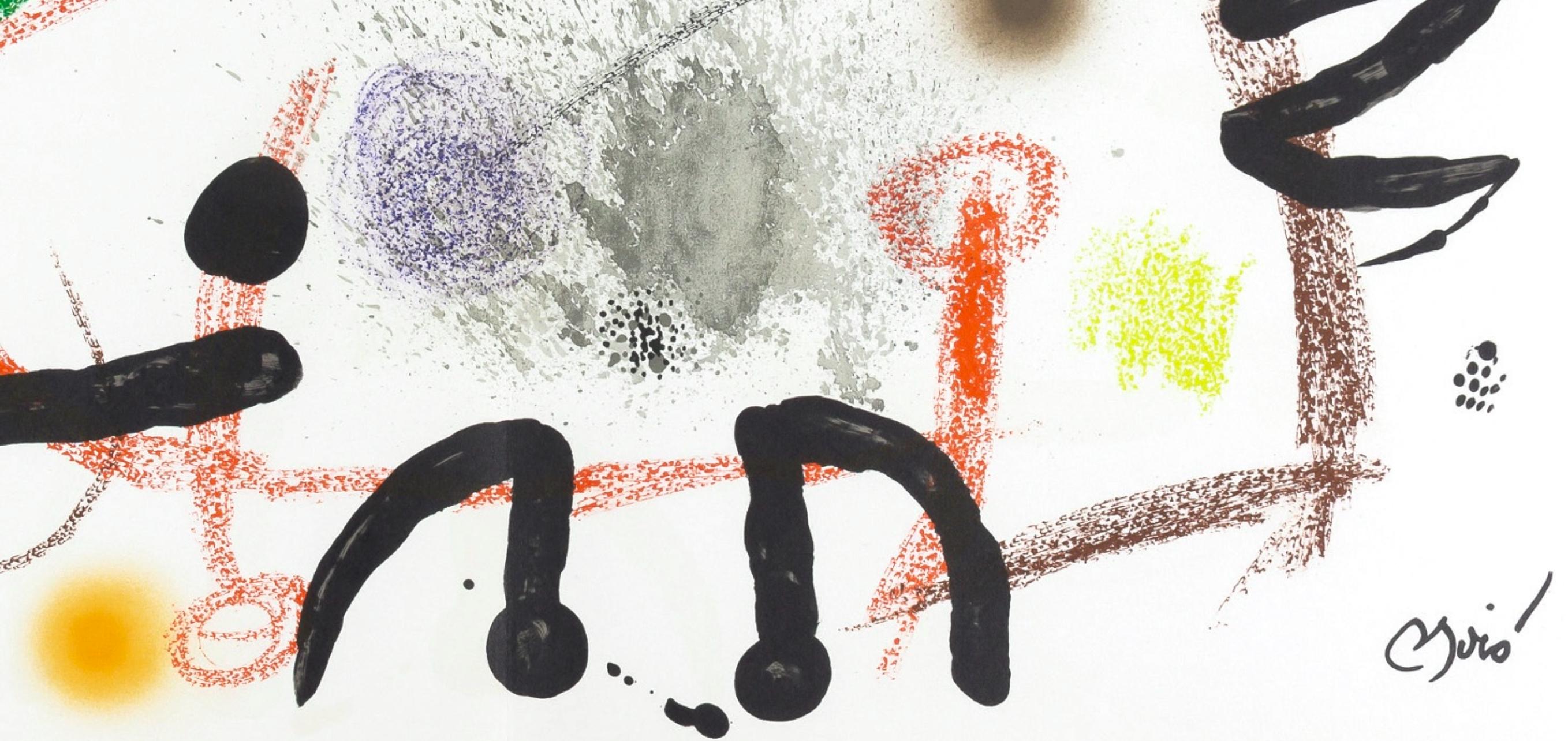 Komposition (Cramer 211; Mourlot 1051-1072) (Grau), Abstract Print, von Joan Miró