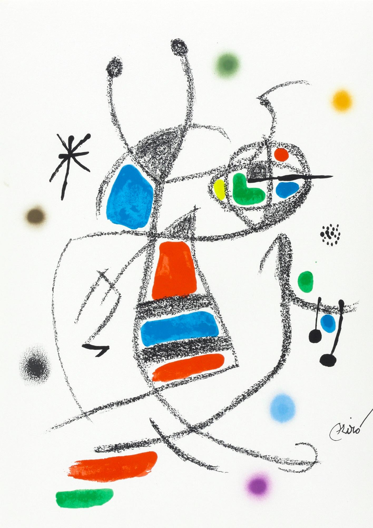 Joan Miró Abstract Print – Komposition (Cramer 211; Mourlot 1051-1072)