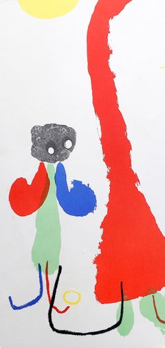 Joan Miro, Figures devant le soleil, extrait de Derriere le Miroir, 1950