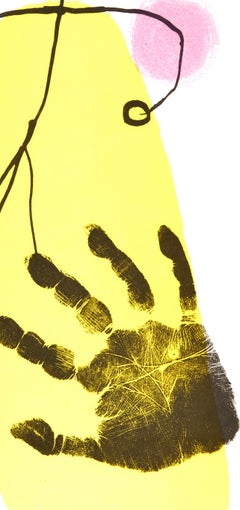 Joan Miro, Handprint on Yellow Background, from Derriere le miroir, 1956