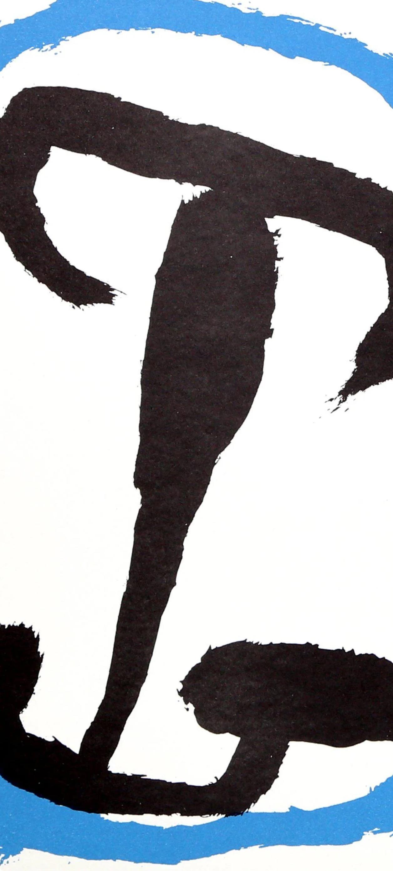 Composition (Cramer 34), Derrière le miroir - Noir Abstract Print par Joan Miró